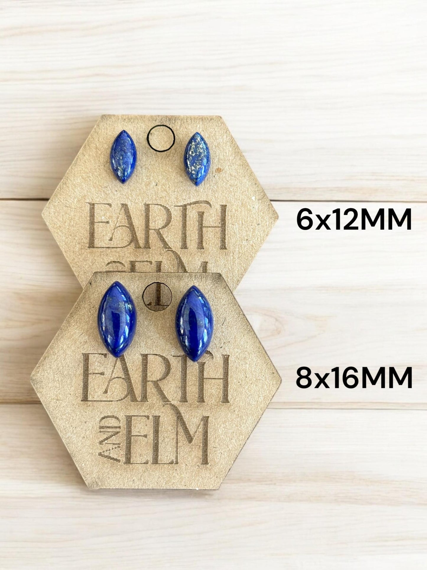 Lapis Lazuli Marquise Gemstone Stud Earrings | 6x12mm 8x16mm | Lapis Lazuli |