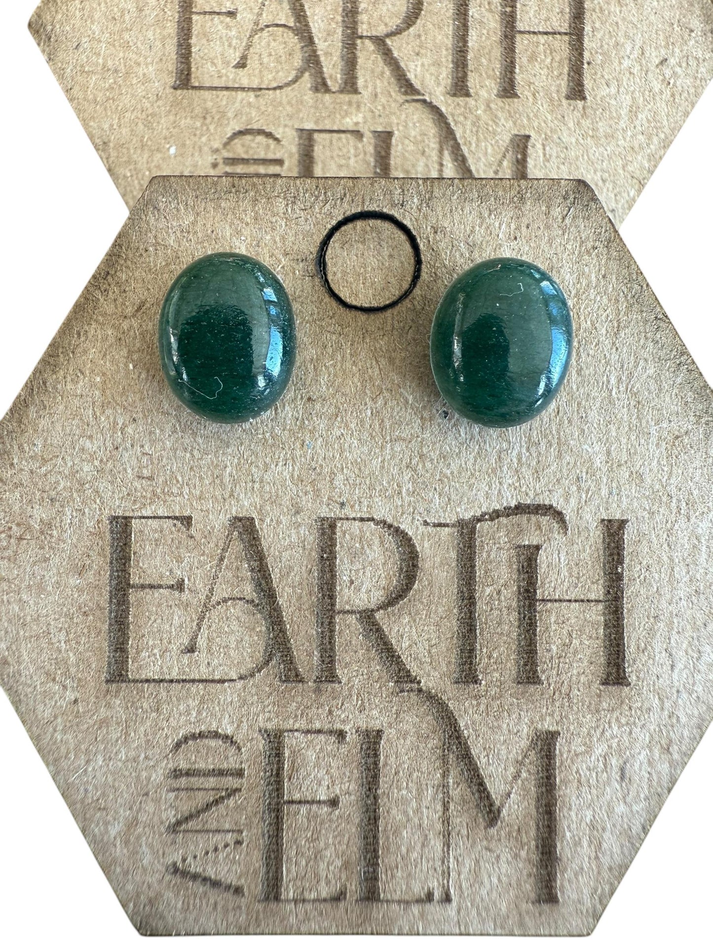 Green Aventurine Oval Gemstone Stud Earrings | 6x8mm 8x10mm | Green Aventurine Studs