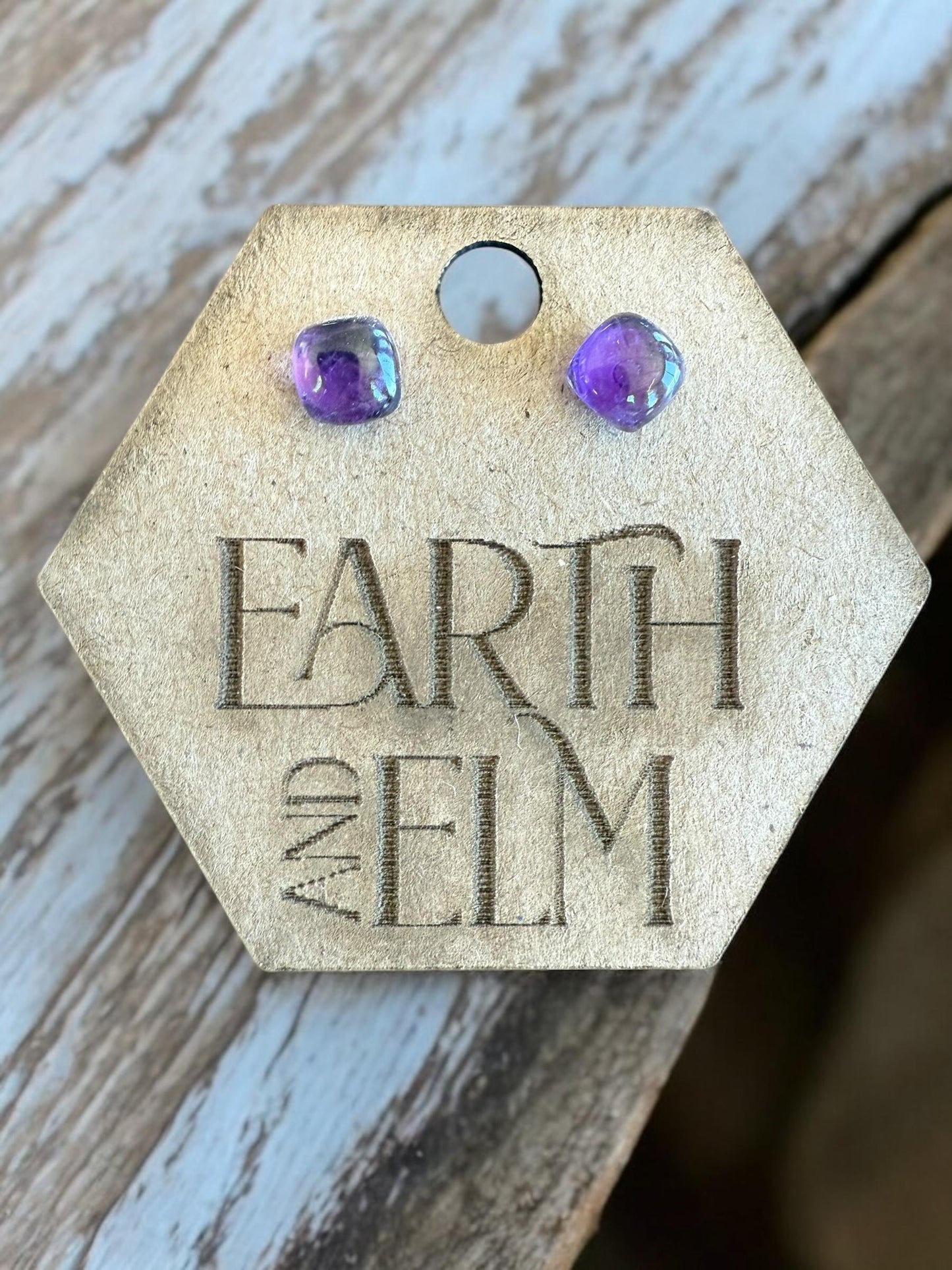 Amethyst Cushion Stud Earrings | Cushion Shape Studs | Cushion Cut Earrings | Gemstone Earrings
