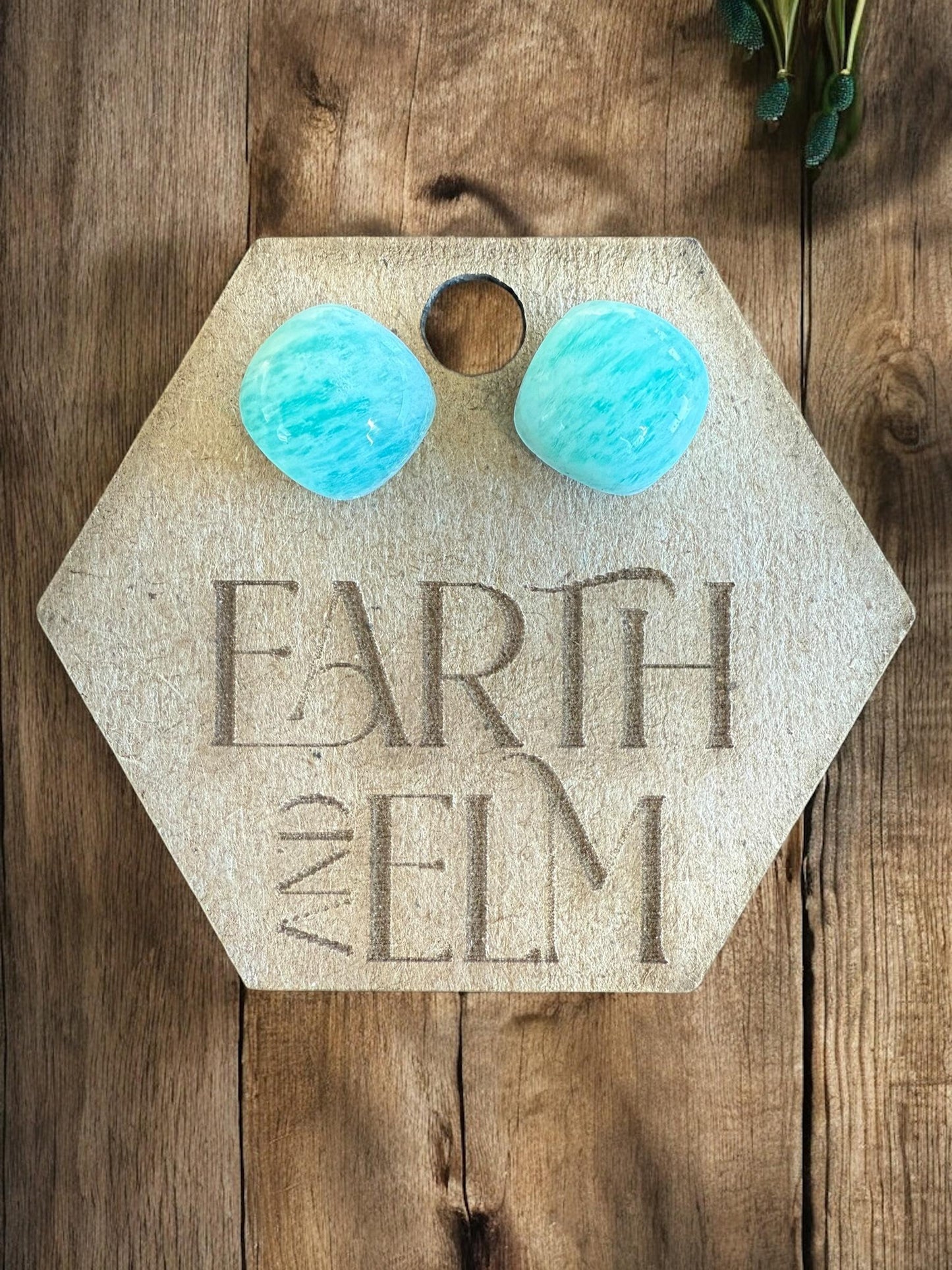 Amazonite Cushion Studs | Stud Earrings | Gemstone Earrings | 6mm 8mm 10mm