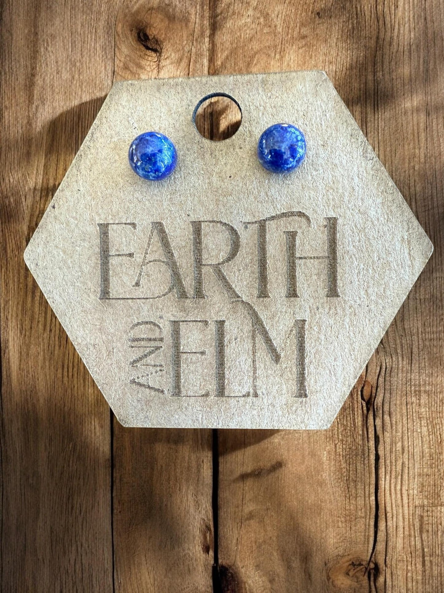 Lapis Lazuli Round Studs | Lapis Lazuli Earrings | 6mm 8mm 10mm 12mm | Gemstone Earrings