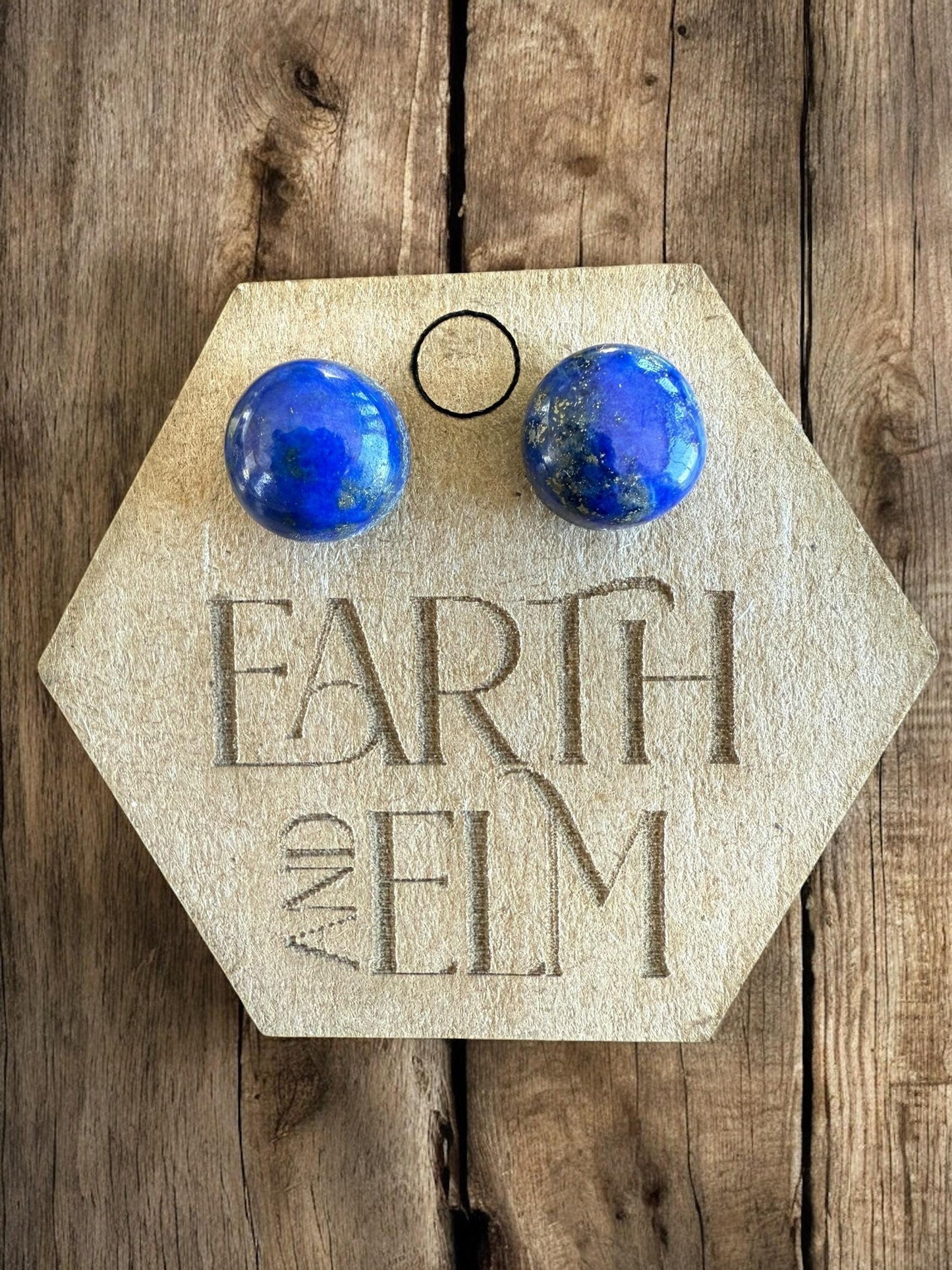 Lapis Lazuli Round Studs | Lapis Lazuli Earrings | 6mm 8mm 10mm 12mm | Gemstone Earrings