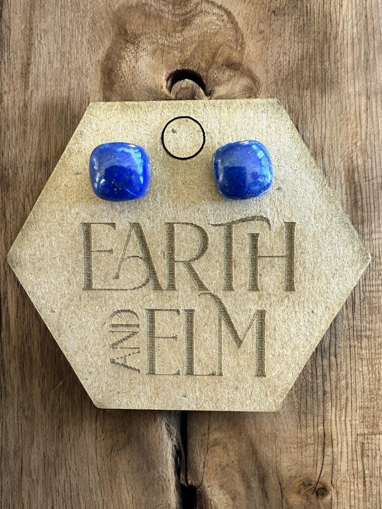 Lapis Lazuli Cushion Studs | Square Shape Studs | Cushion Cut Studs | Gemstone Earrings | Crystal Earrings | 6mm 8mm 10mm