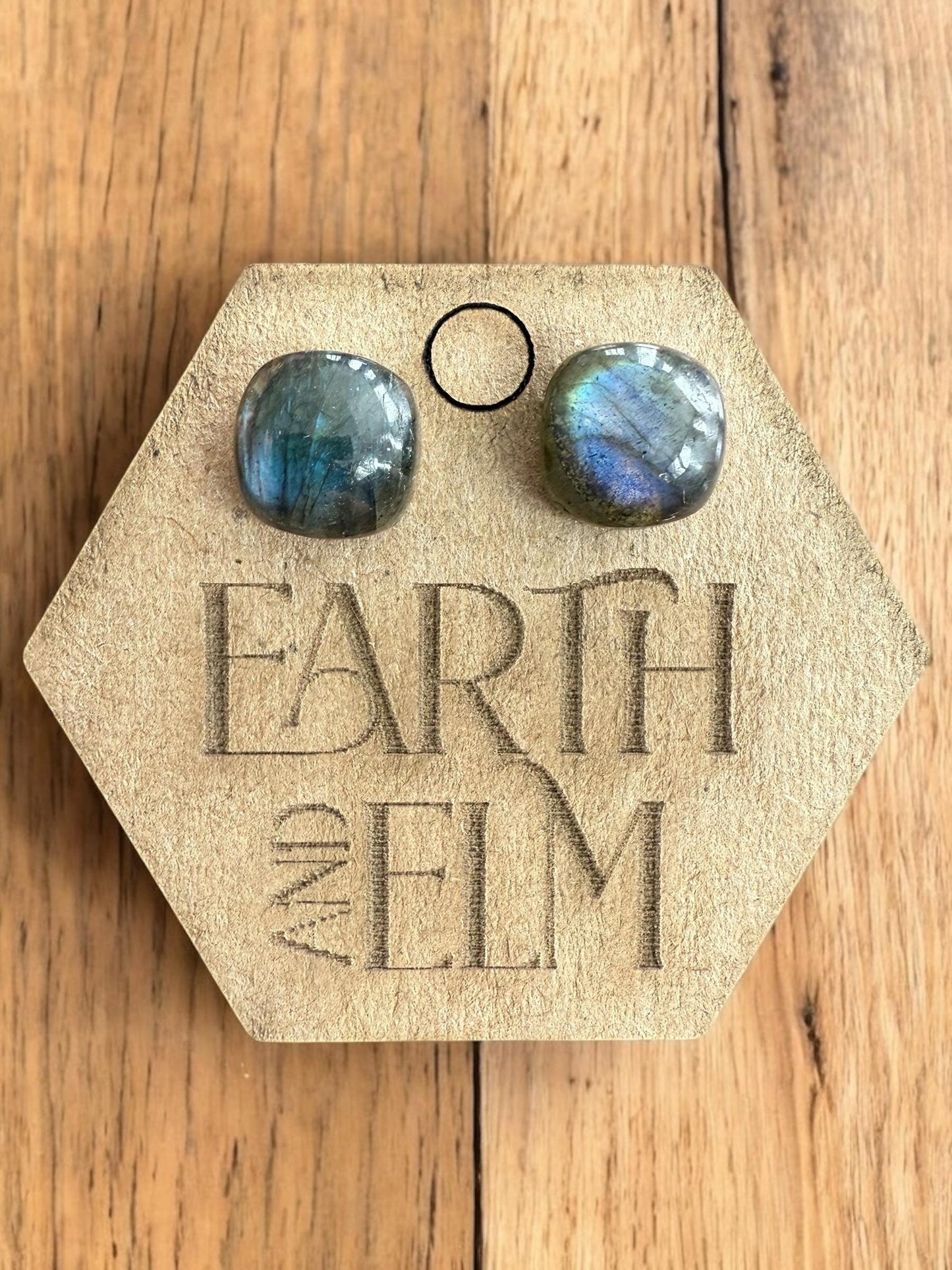 Labradorite Cushion Cut Studs | Stud Earrings | Gemstone Earrings | 6mm 8mm 10mm