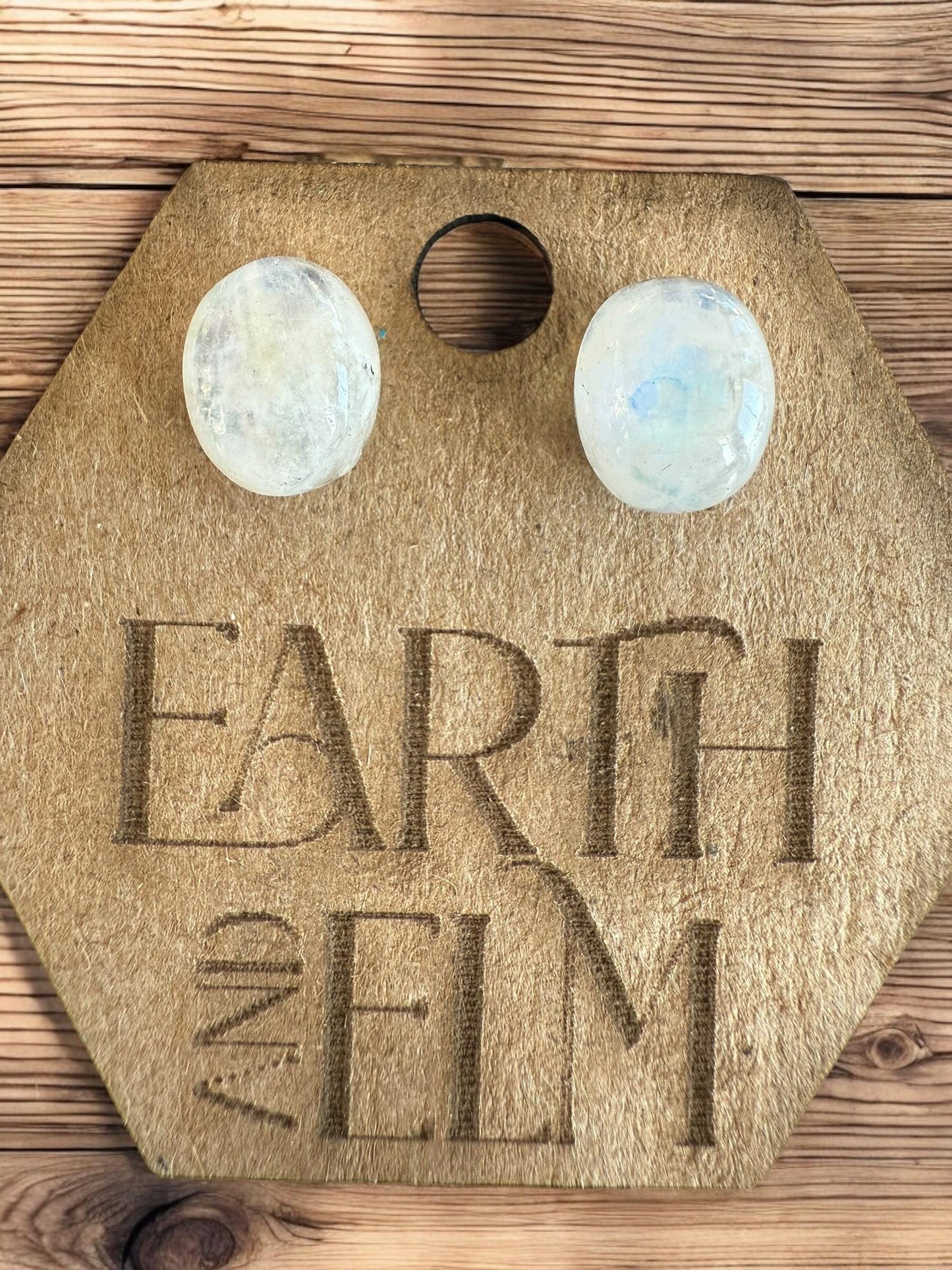 Moonstone Oval Gemstone Stud Earrings | 6x8mm 8x10mm | Moonstone Studs