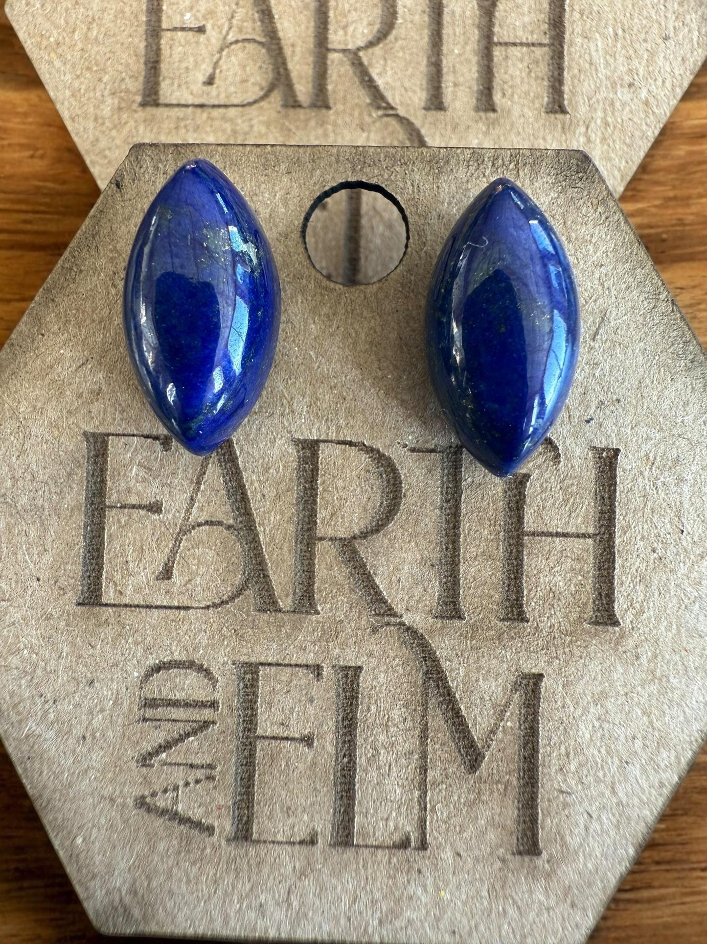 Lapis Lazuli Marquise Gemstone Stud Earrings | 6x12mm 8x16mm | Lapis Lazuli |