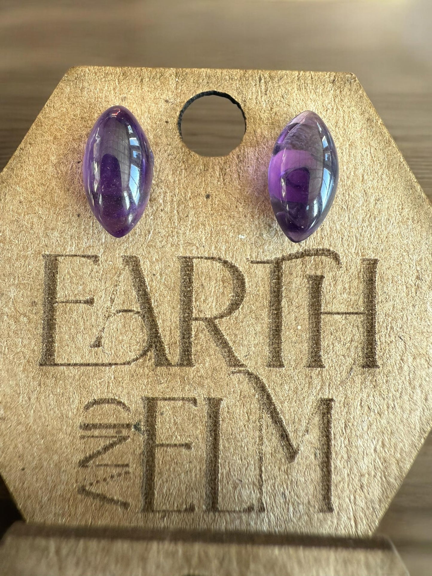 Amethyst Marquise Gemstone Stud Earrings | 6x12mm 8x16mm | Amethyst Studs |