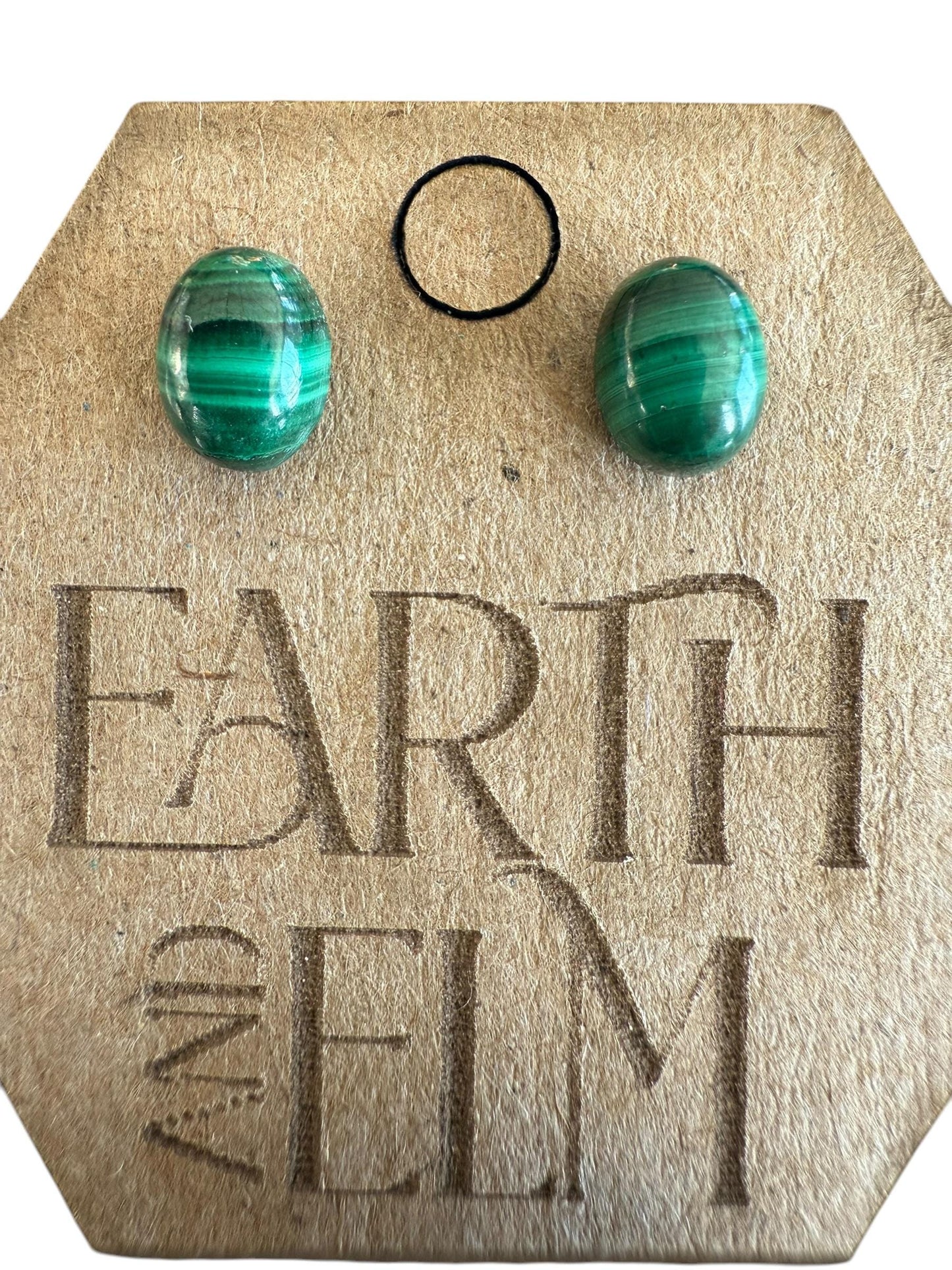 Malachite Oval Gemstone Stud Earrings | 6x8mm 8x10mm | Malachite Studs