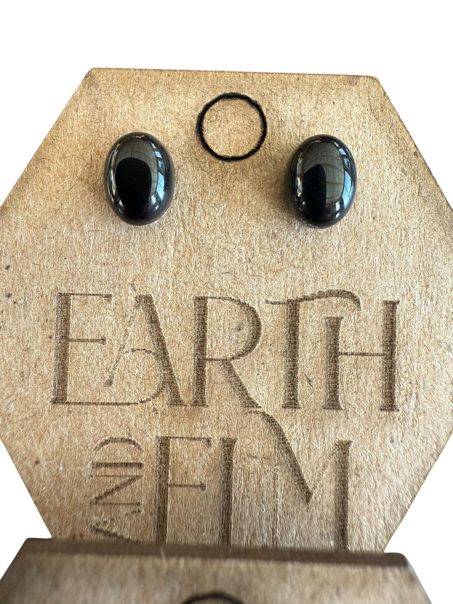 Black Onyx Oval Gemstone Stud Earrings | 6x8mm 8x10mm | Black Onyx Studs |