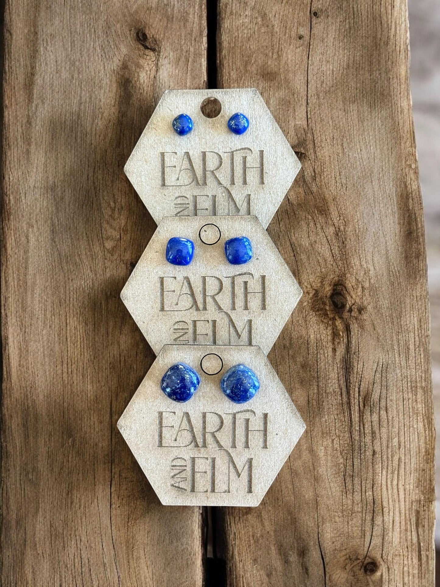 Lapis Lazuli Cushion Studs | Square Shape Studs | Cushion Cut Studs | Gemstone Earrings | Crystal Earrings | 6mm 8mm 10mm