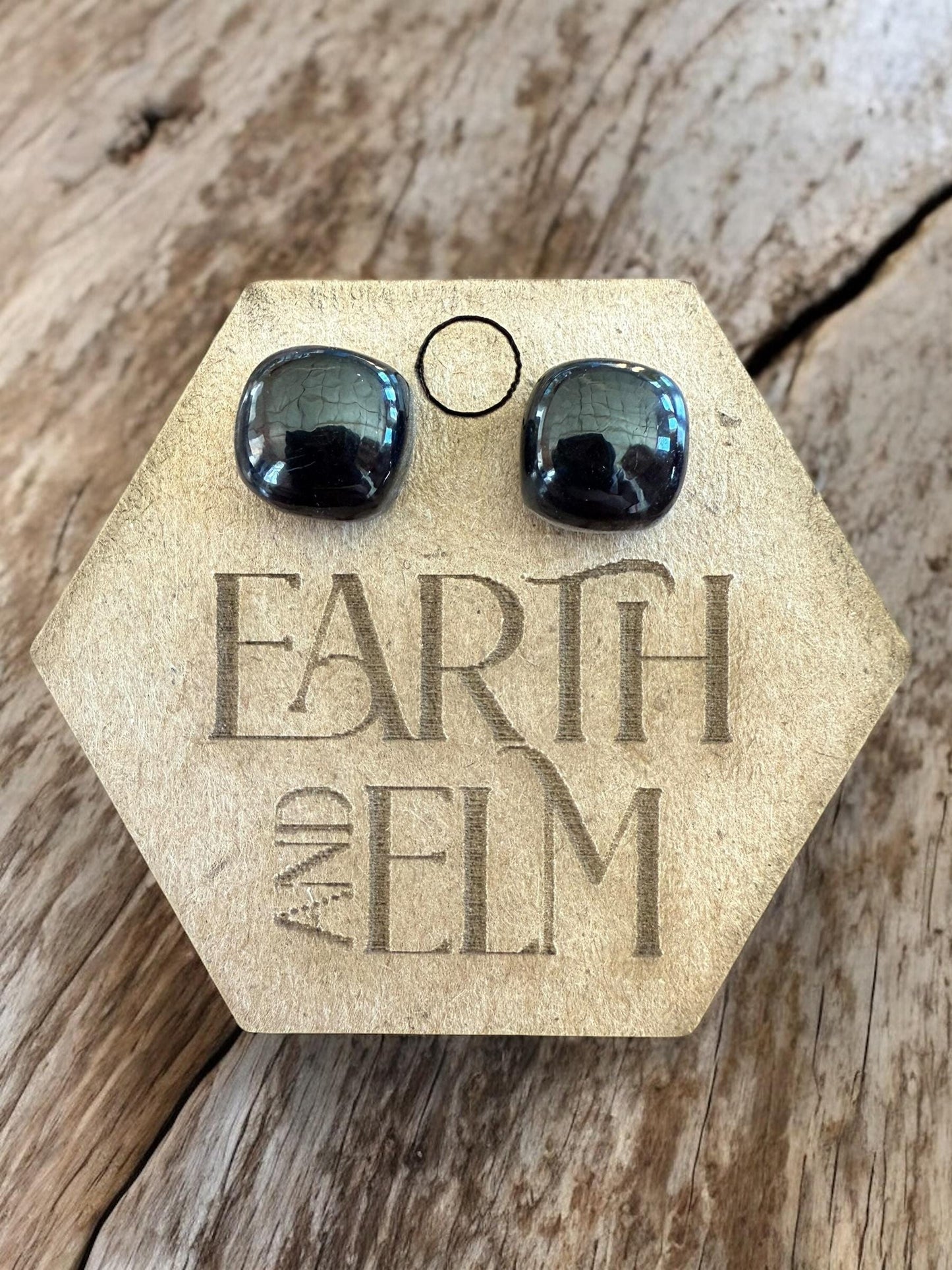 Black Onyx Cushion Studs | Black Onyx Cushion Cut Earrings | Gemstone Earrings | Square Shape Studs