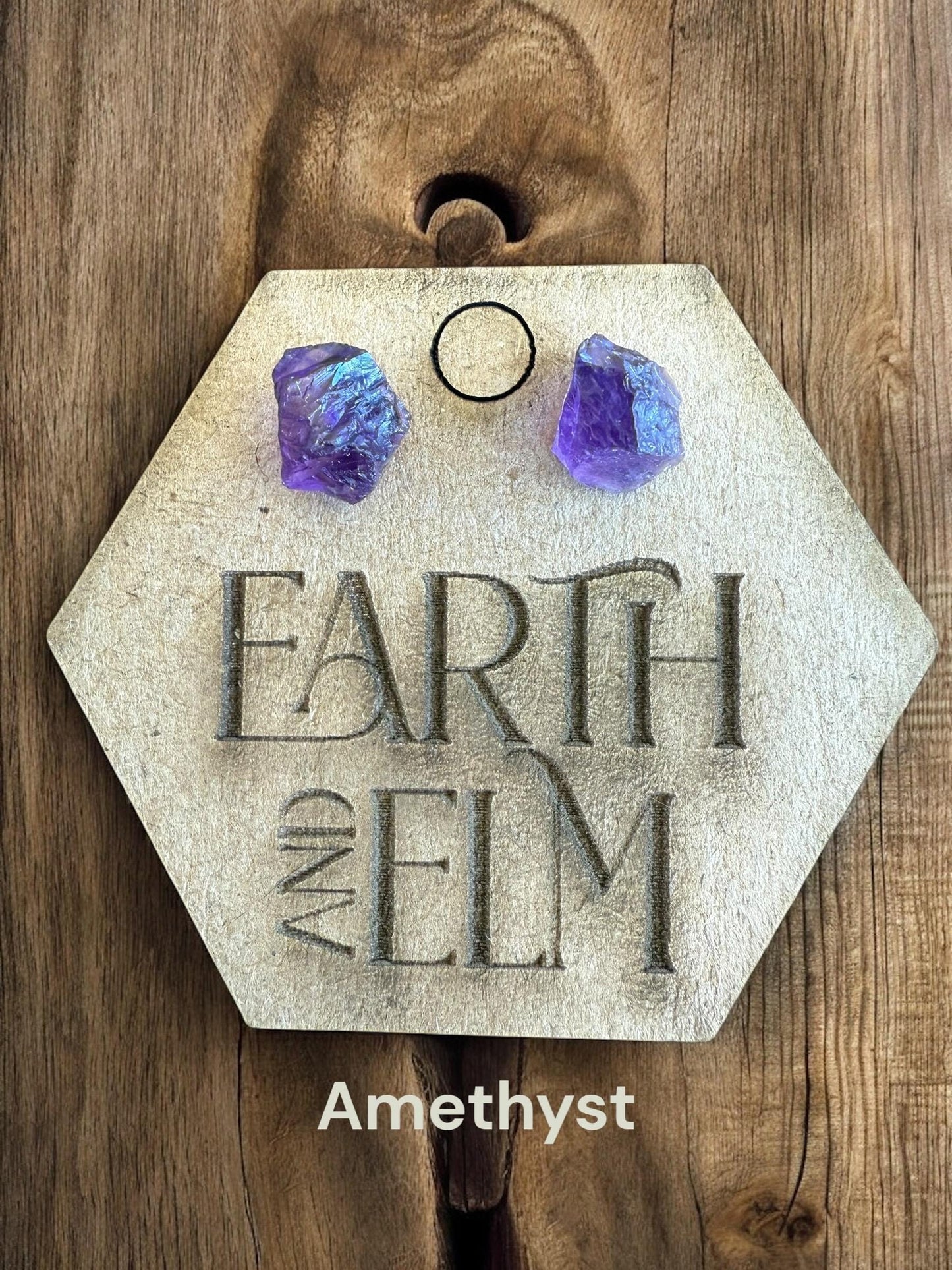 Raw Gemstone Stud Earrings | 8mm Raw Gemstone Studs | Chakra Jewelry Set