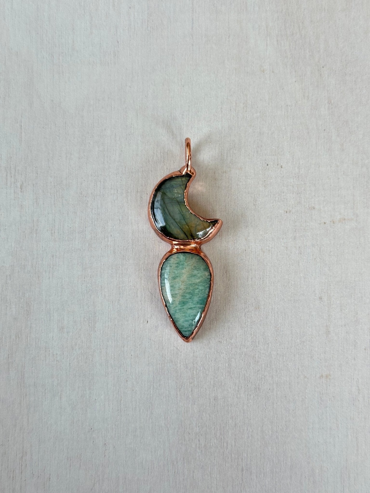 Labradorite & Amazonite Pendant - earthandelm