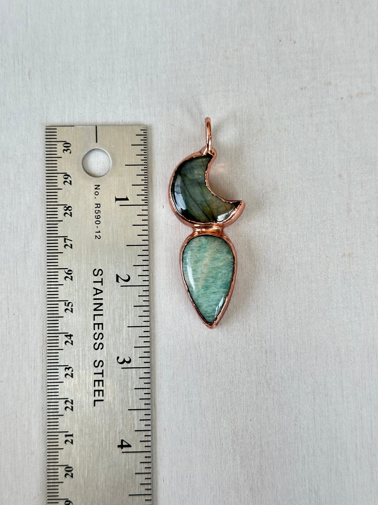 Labradorite & Amazonite Pendant - earthandelm