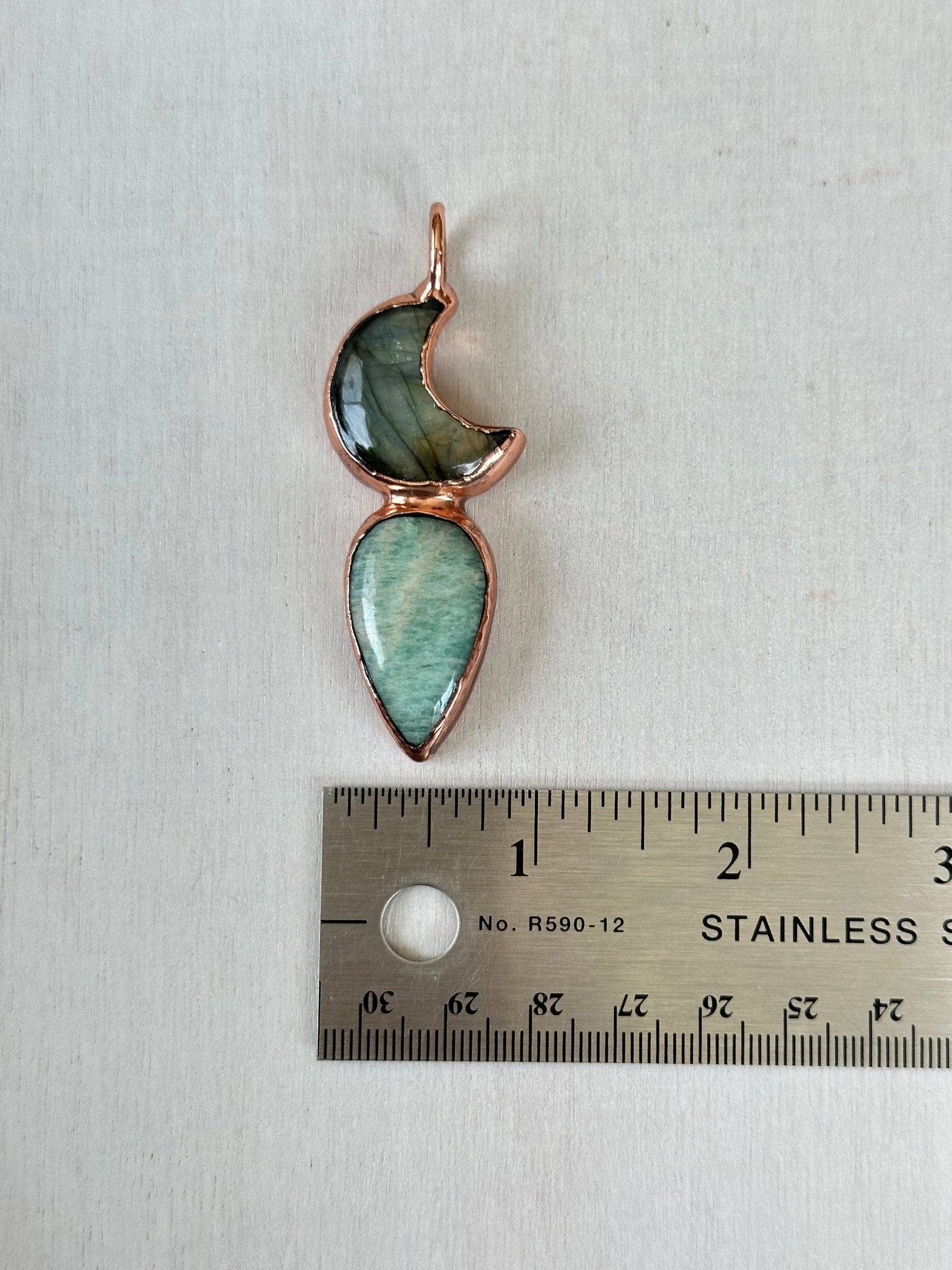 Labradorite & Amazonite Pendant - earthandelm