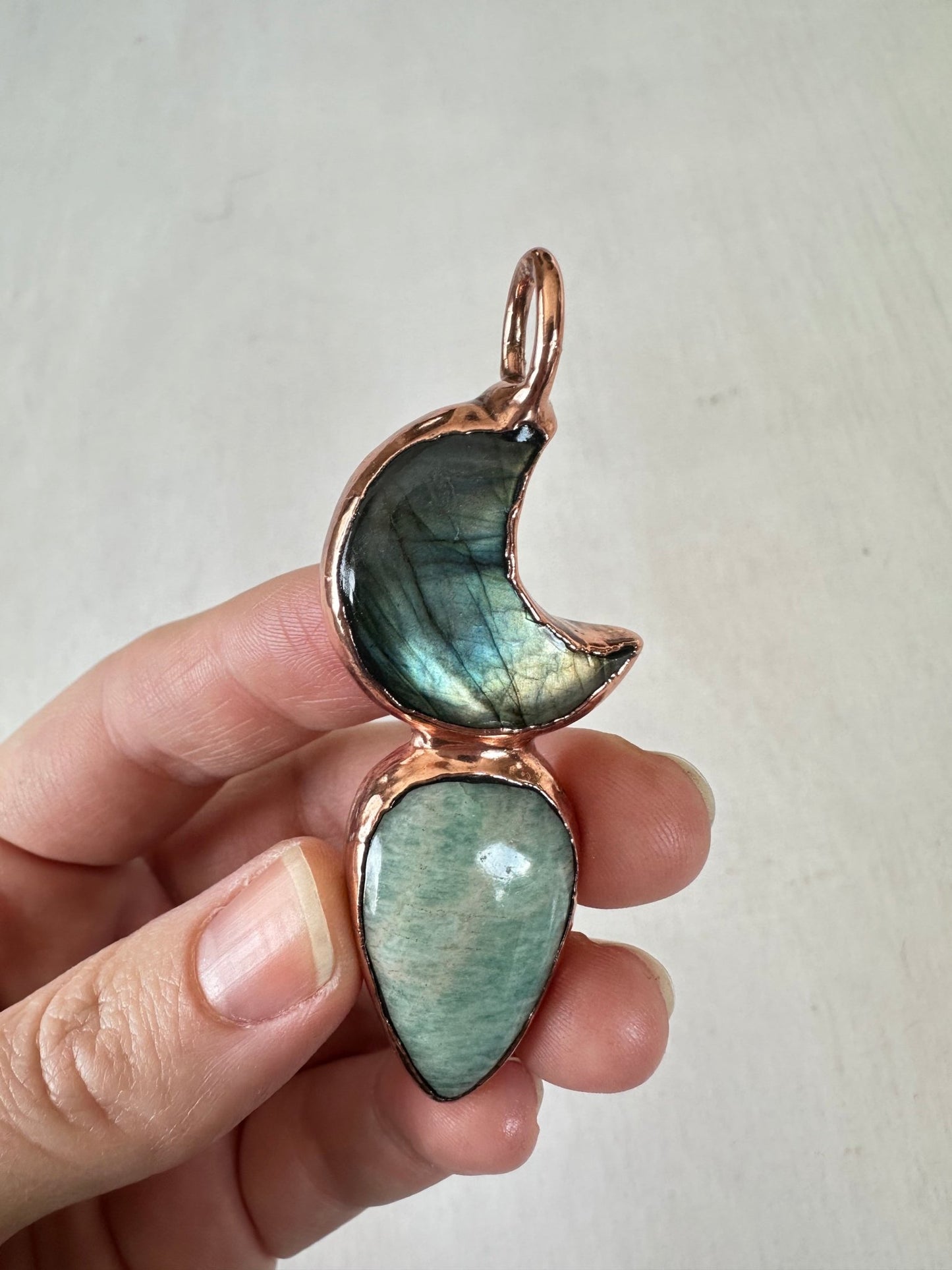 Labradorite & Amazonite Pendant - earthandelm