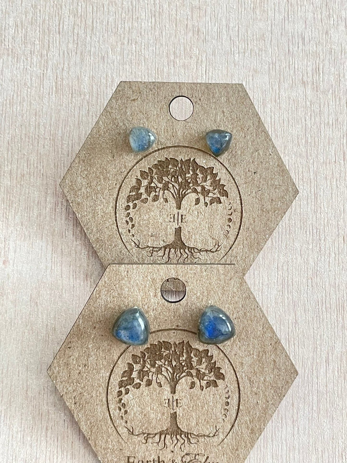 Labradorite Trillion Studs - earthandelm