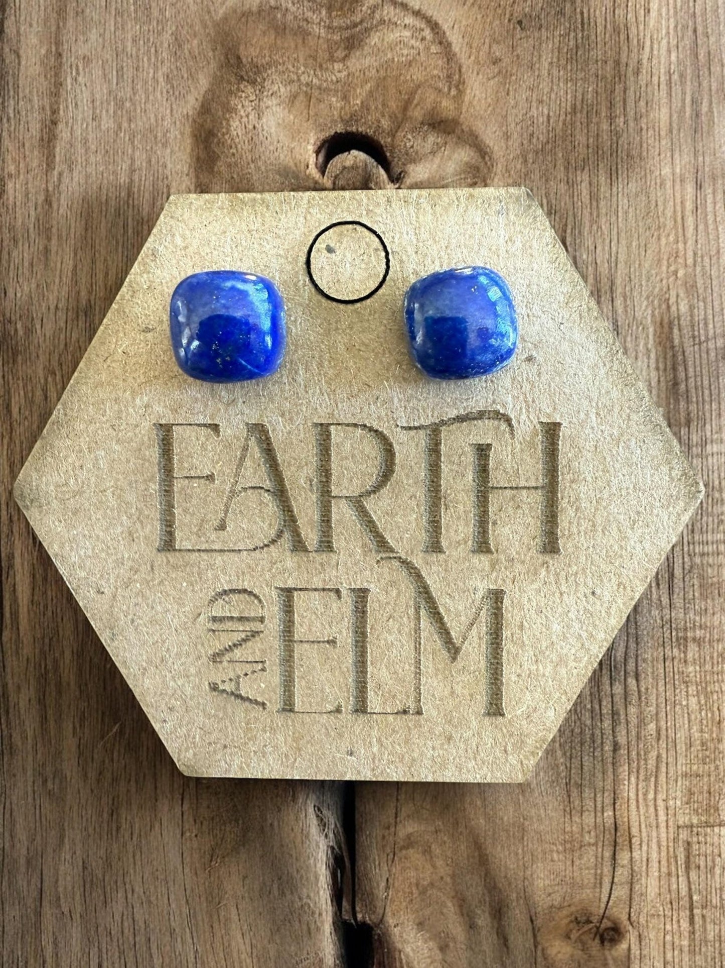 Lapis Lazuli Cushion Studs - earthandelm
