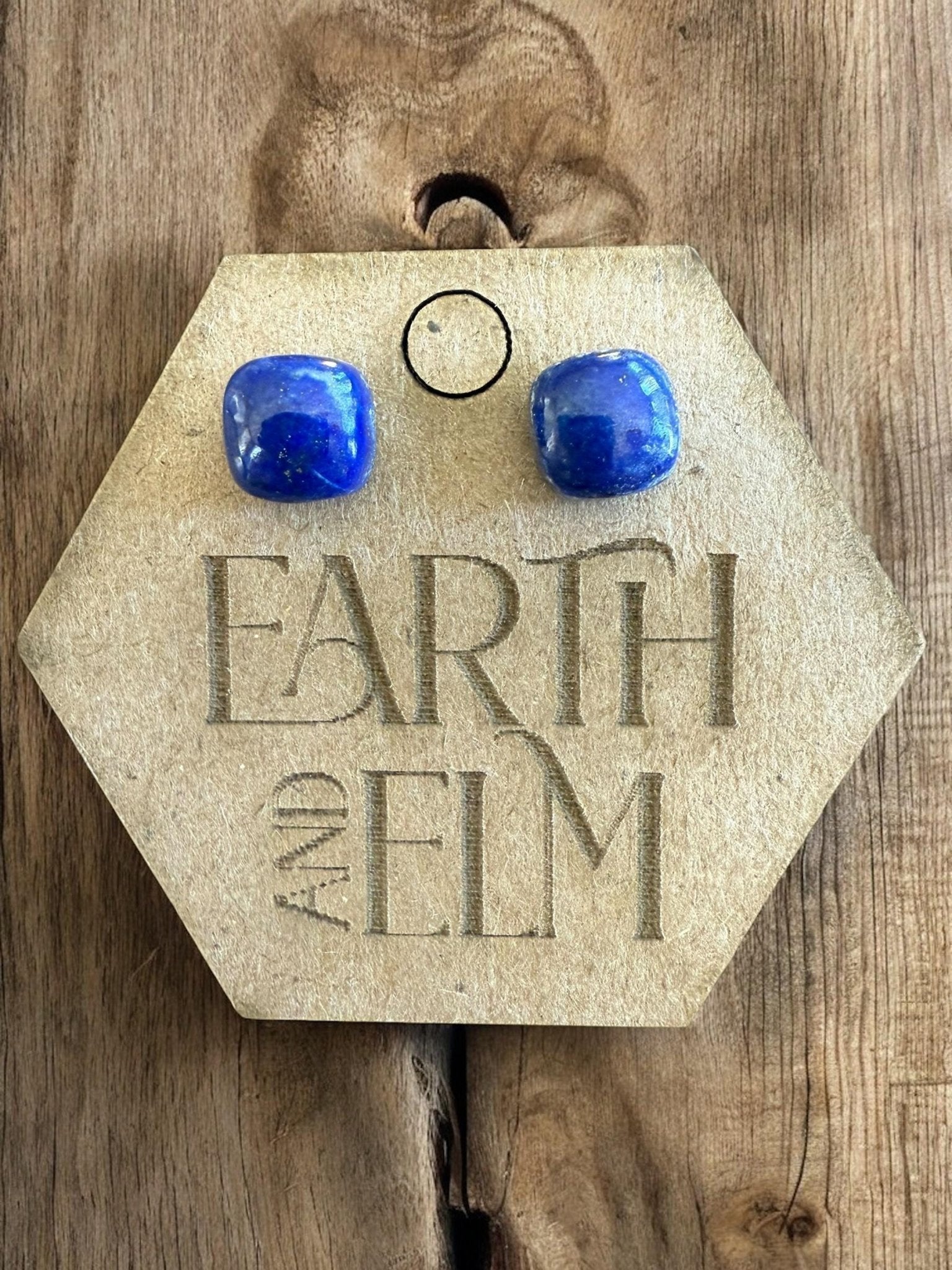 Lapis Lazuli Cushion Studs - earthandelm