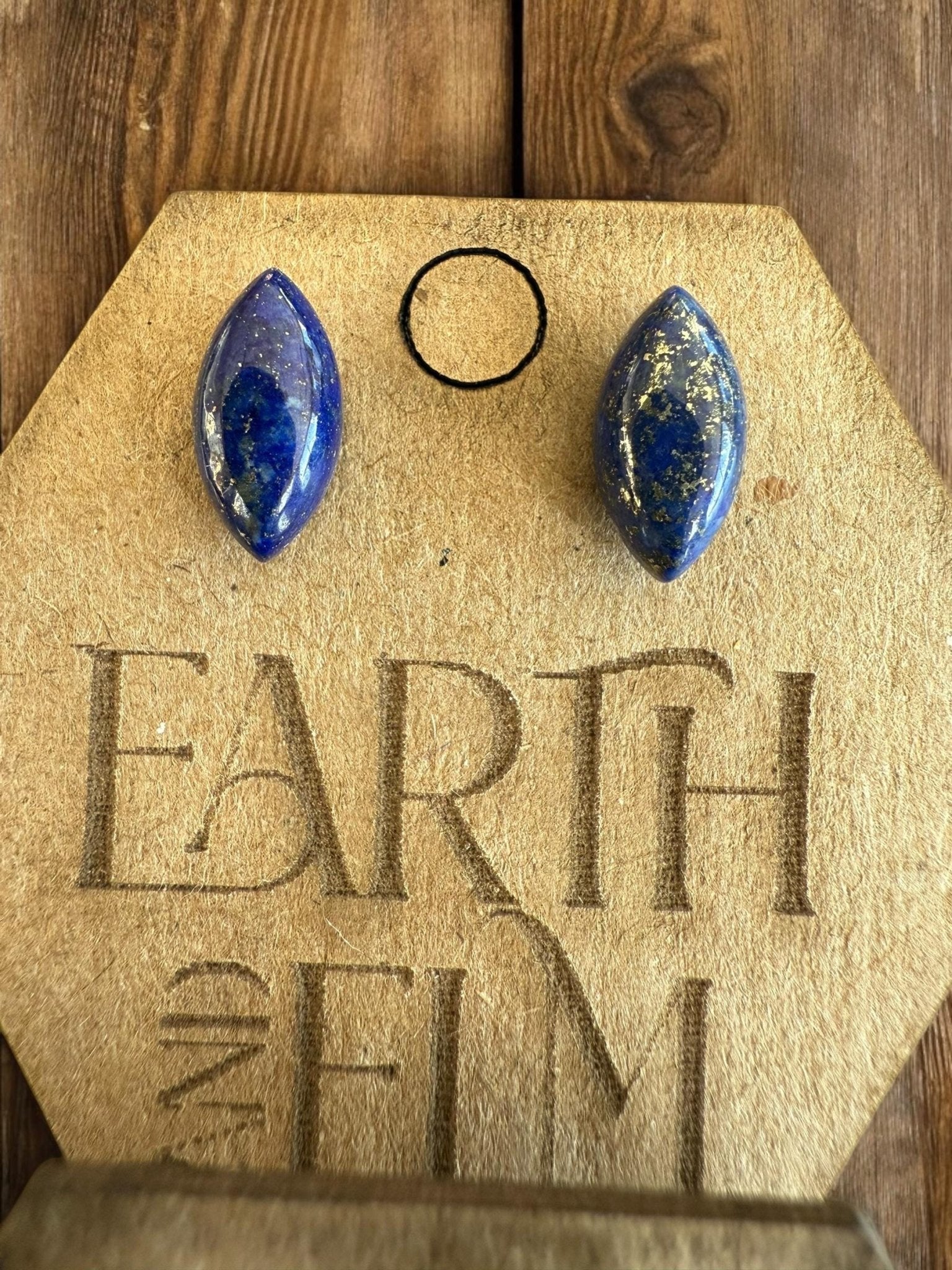 Lapis Lazuli Marquise Gemstone Studs - earthandelm