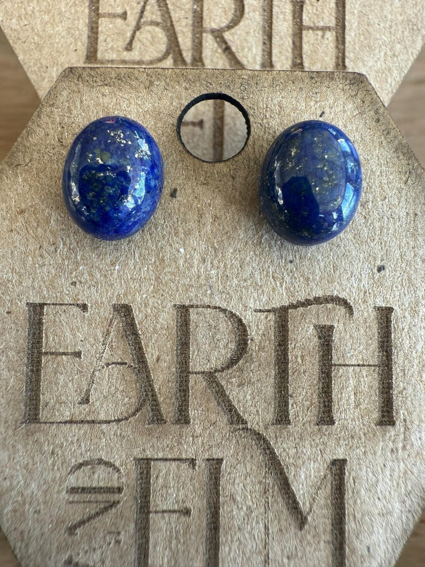 Lapis Lazuli Oval Gemstone Studs - earthandelm