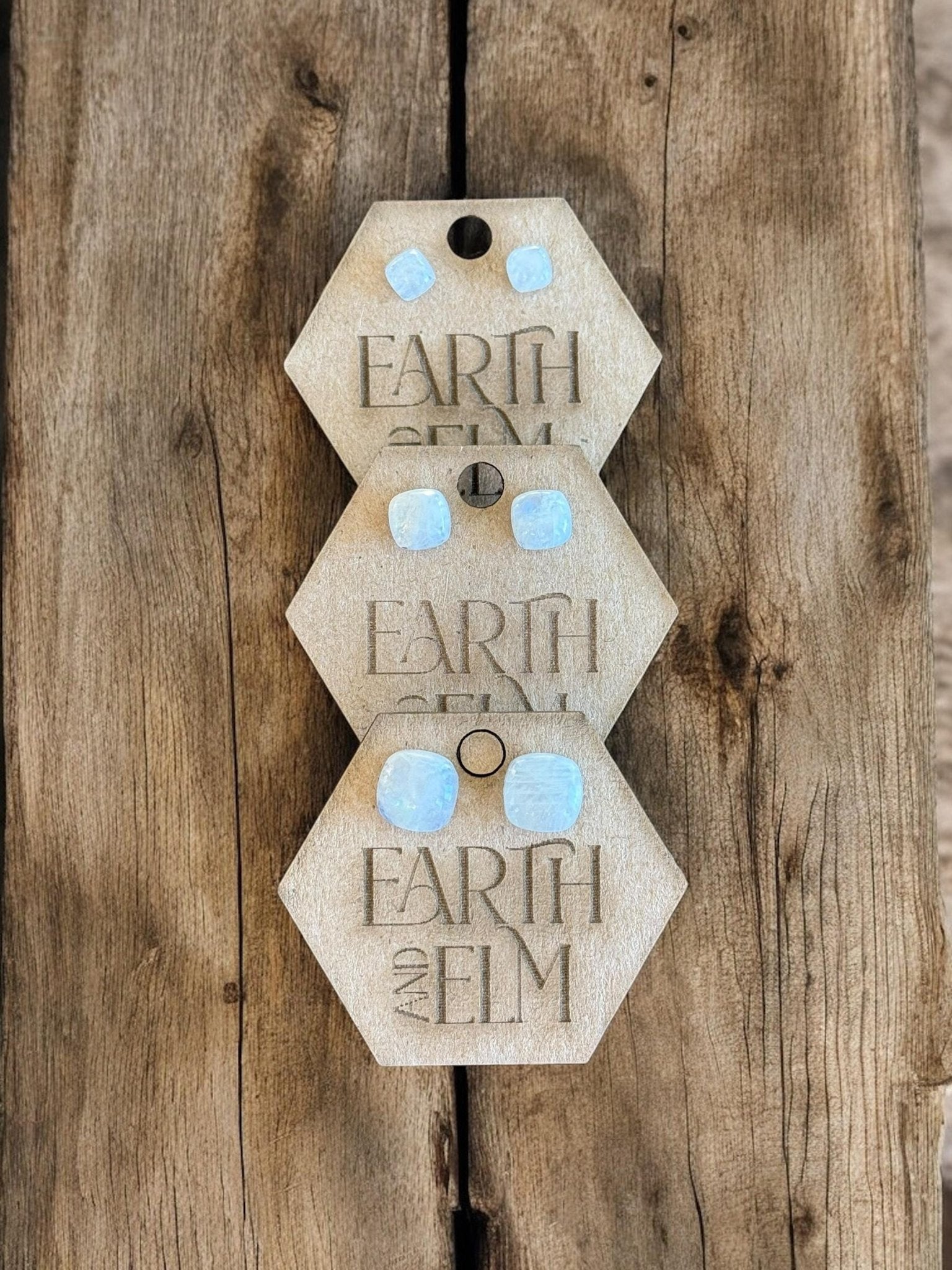 Moonstone Cushion Studs - earthandelm
