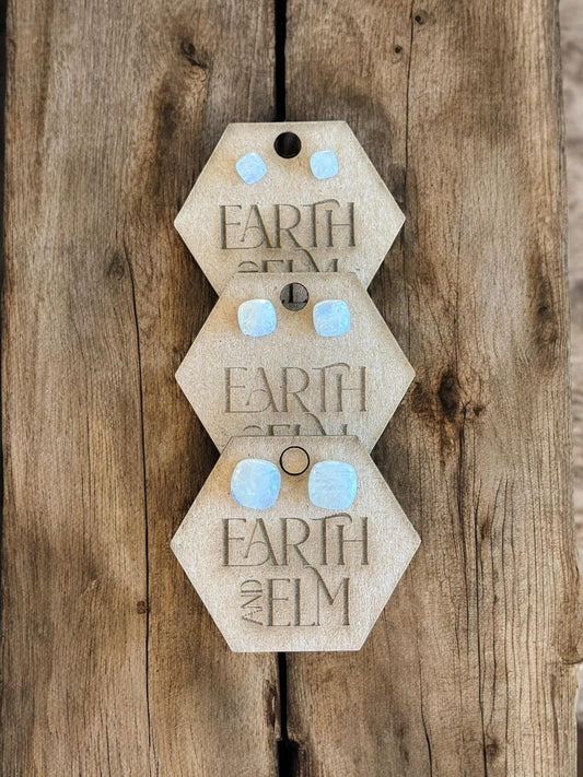 Moonstone Cushion Studs - earthandelm