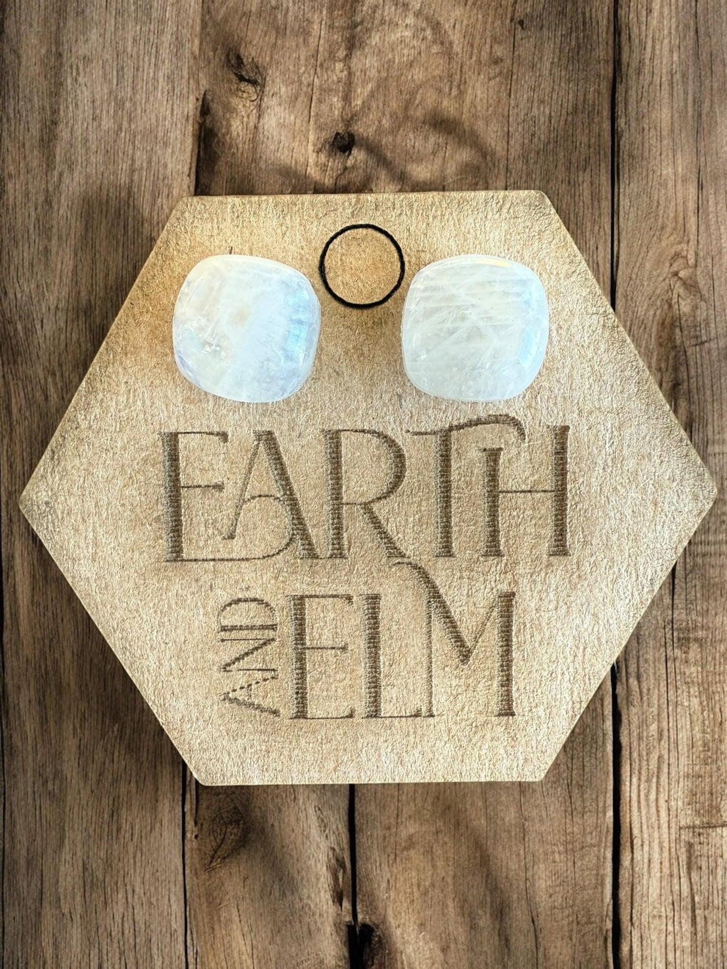 Moonstone Cushion Studs - earthandelm