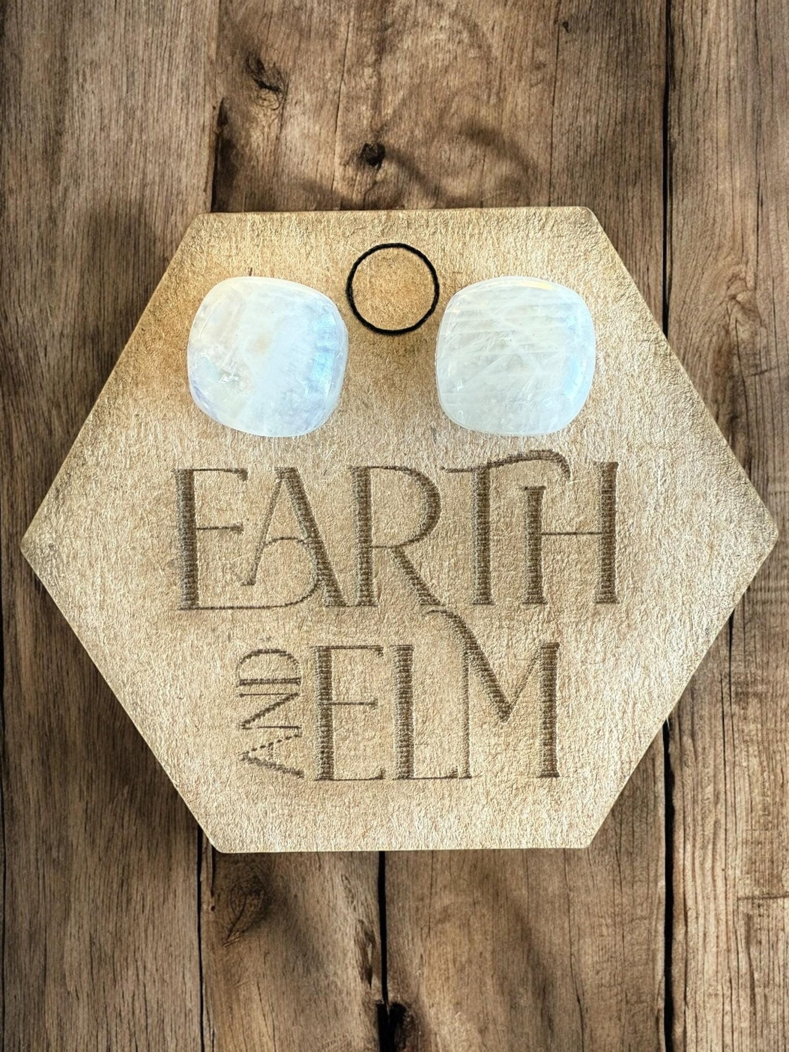 Moonstone Cushion Studs - earthandelm