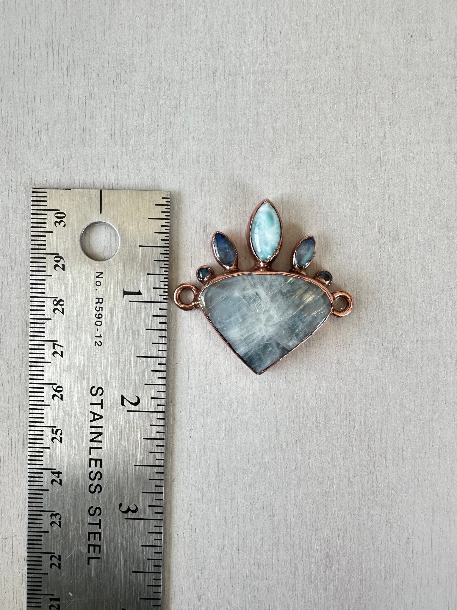 Moonstone, Larimar and Labradorite Pendant - earthandelm