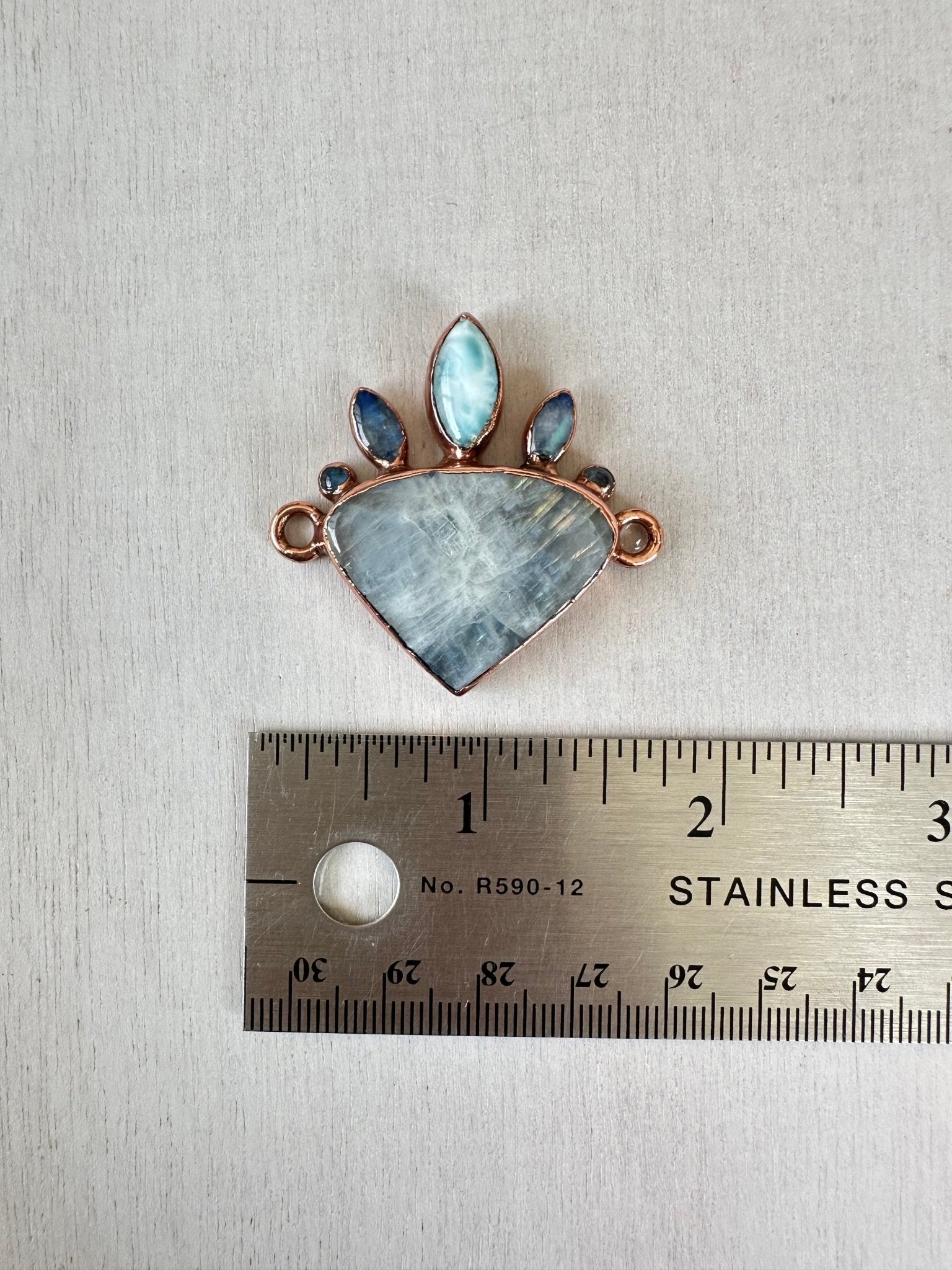 Moonstone, Larimar and Labradorite Pendant - earthandelm