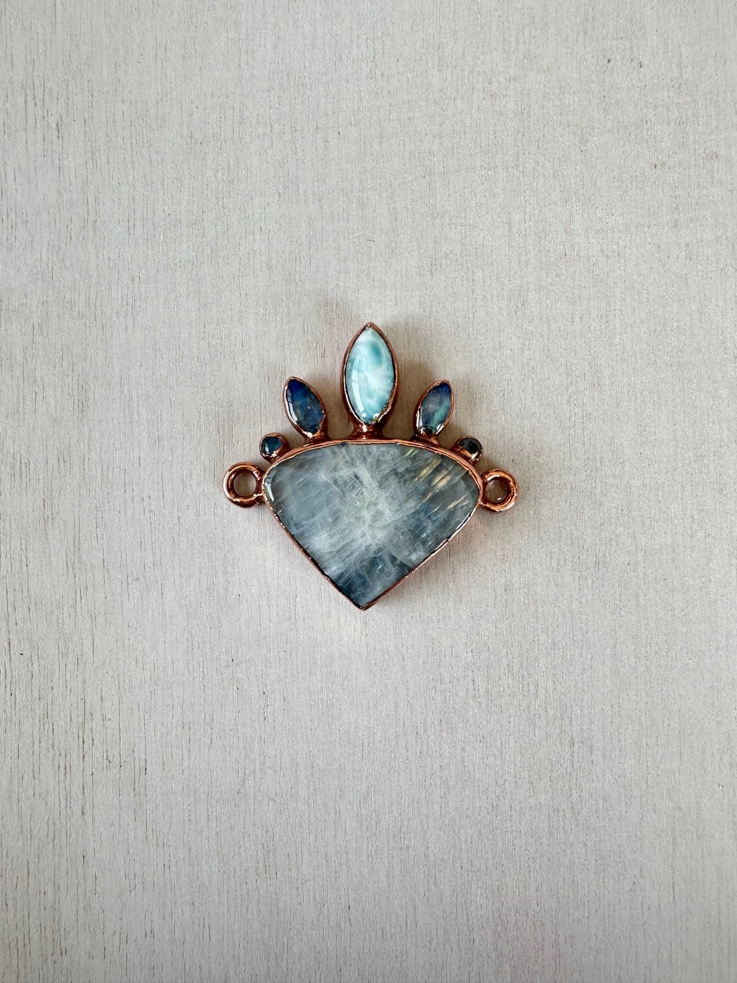 Moonstone, Larimar and Labradorite Pendant - earthandelm