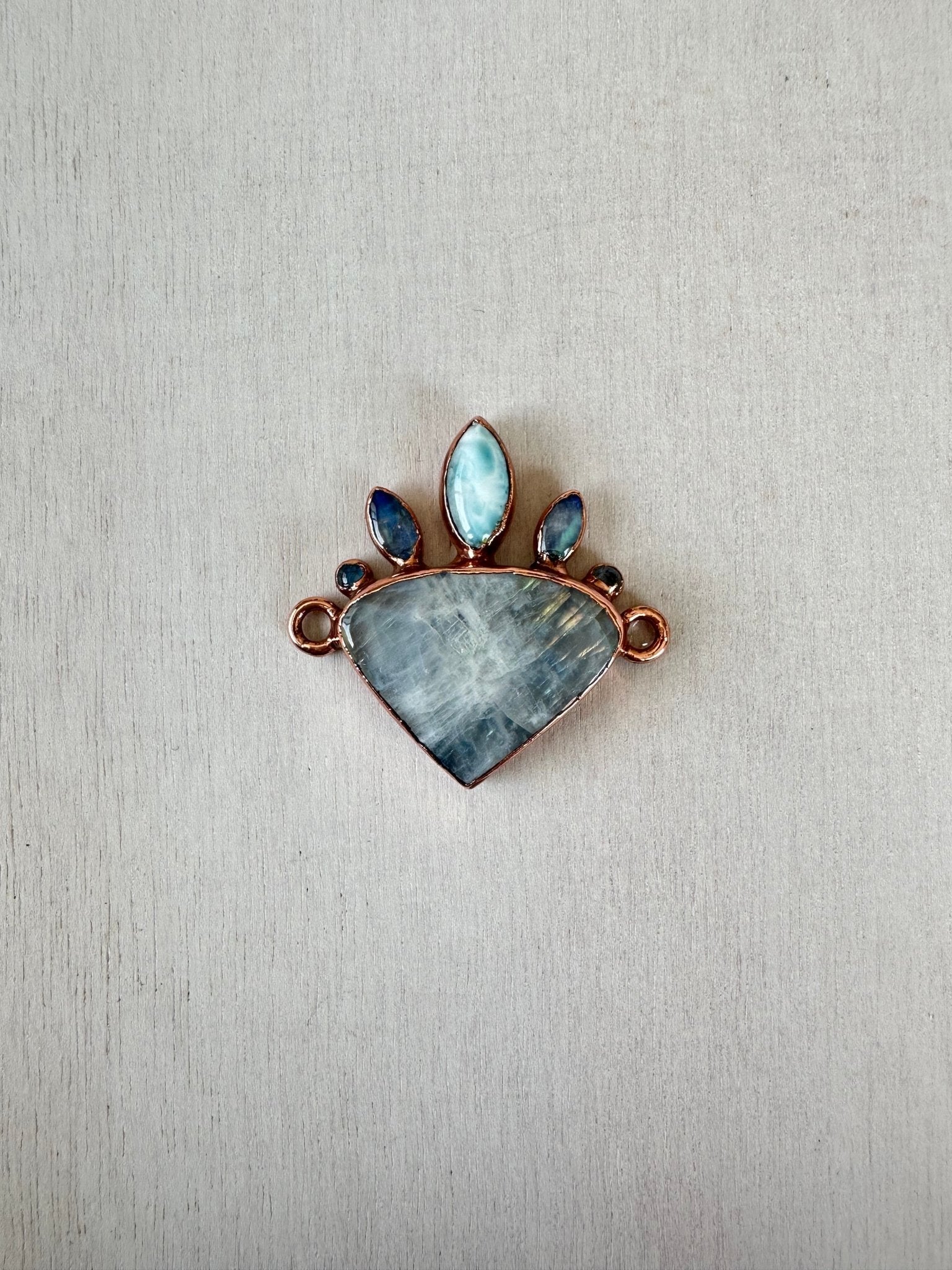 Moonstone, Larimar and Labradorite Pendant - earthandelm