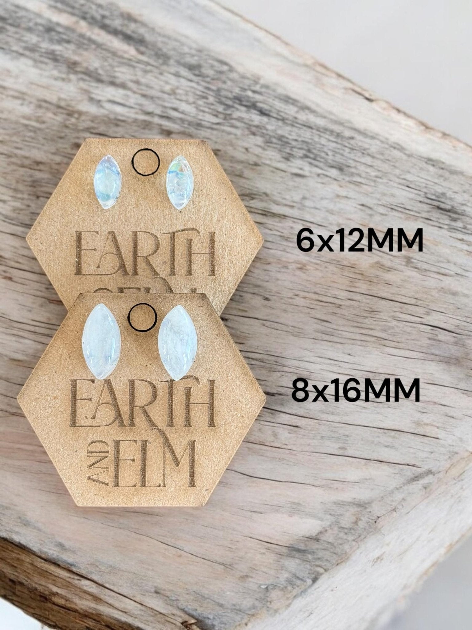 Moonstone Marquise Gemstone Studs - earthandelm