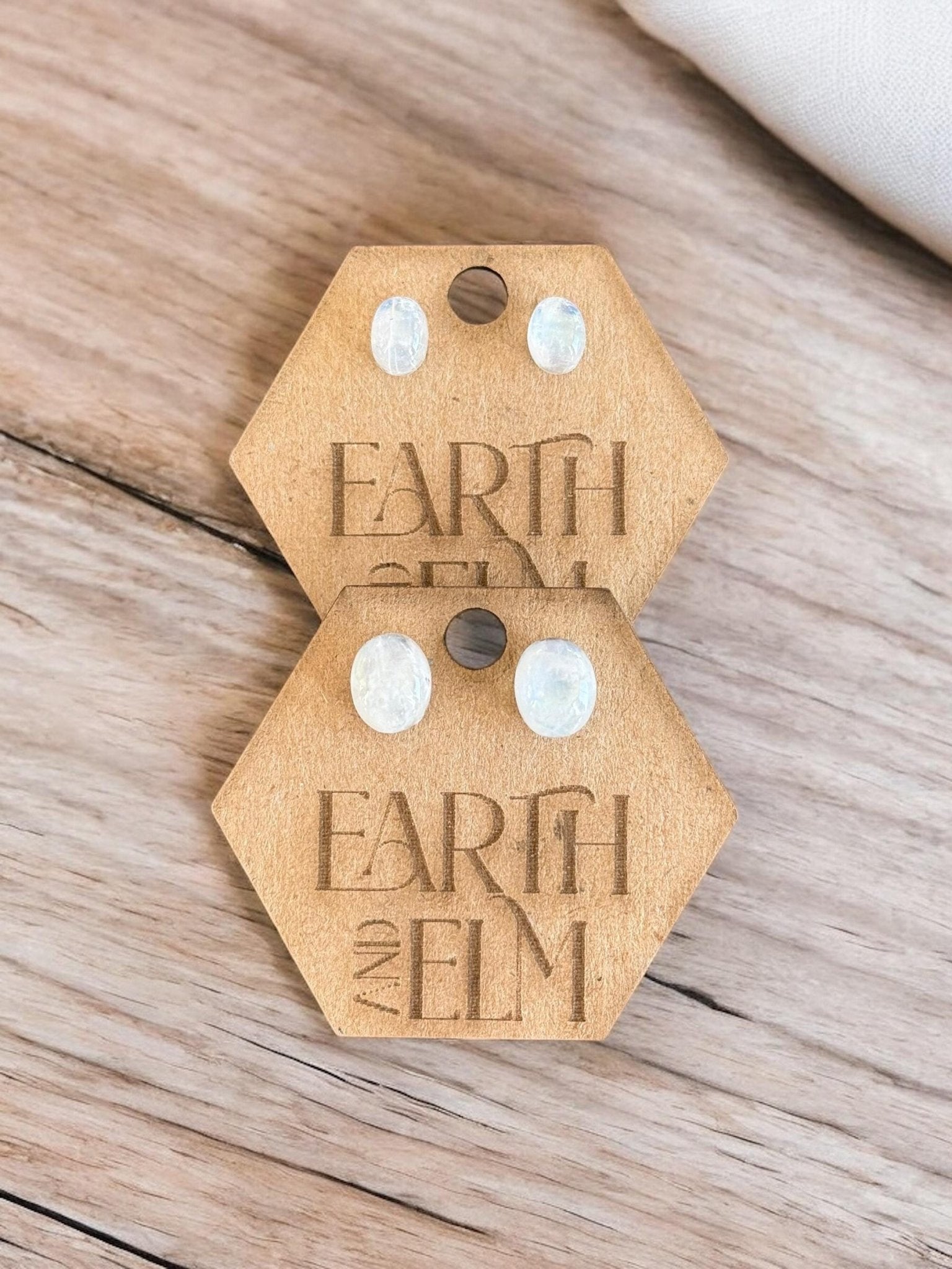 Moonstone Oval Studs - earthandelm