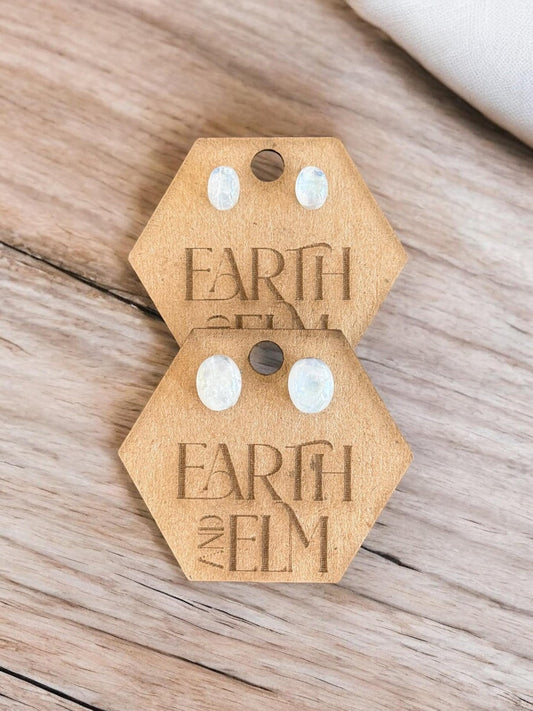 Moonstone Oval Studs - earthandelm
