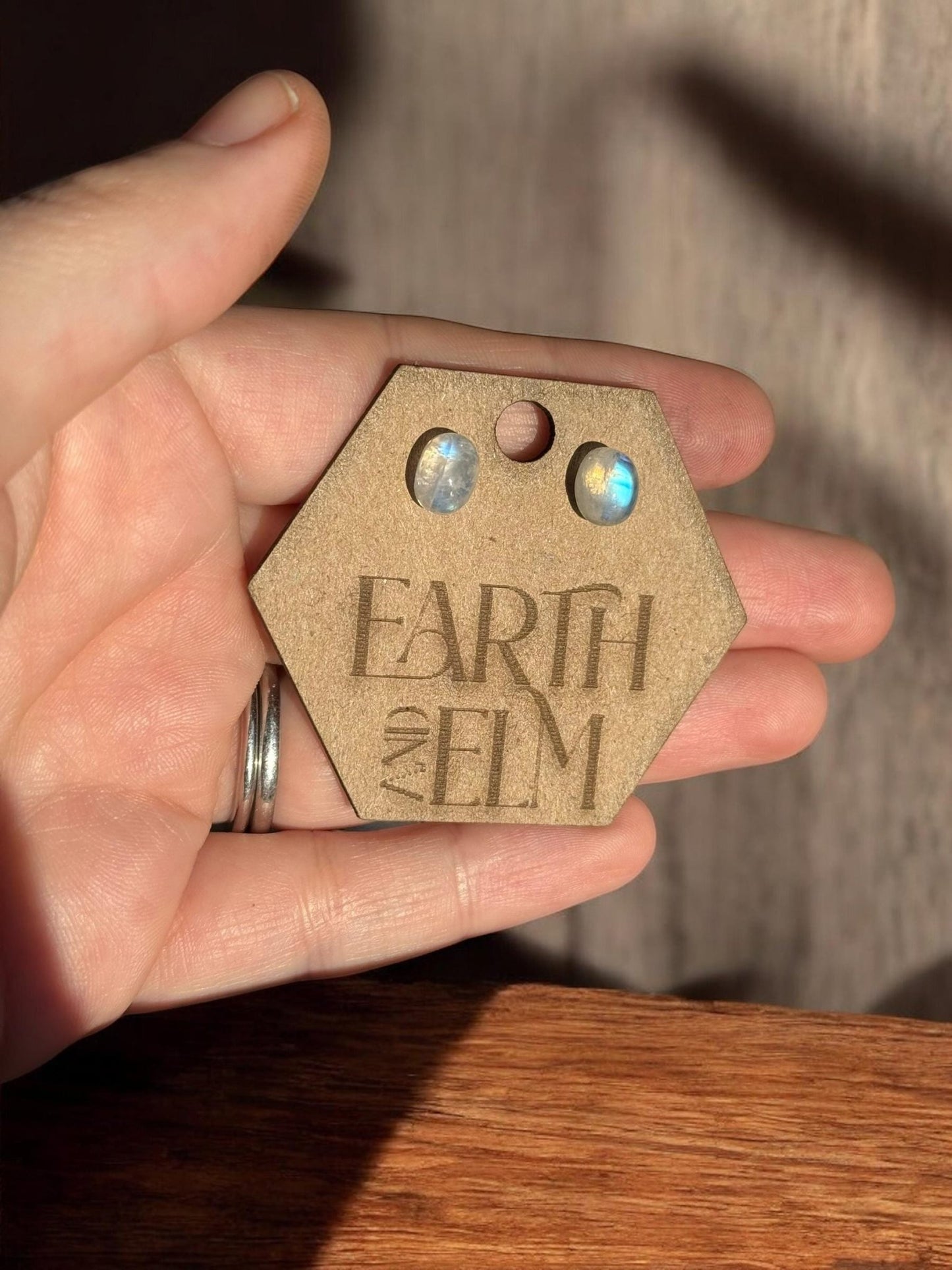 Moonstone Oval Studs - earthandelm