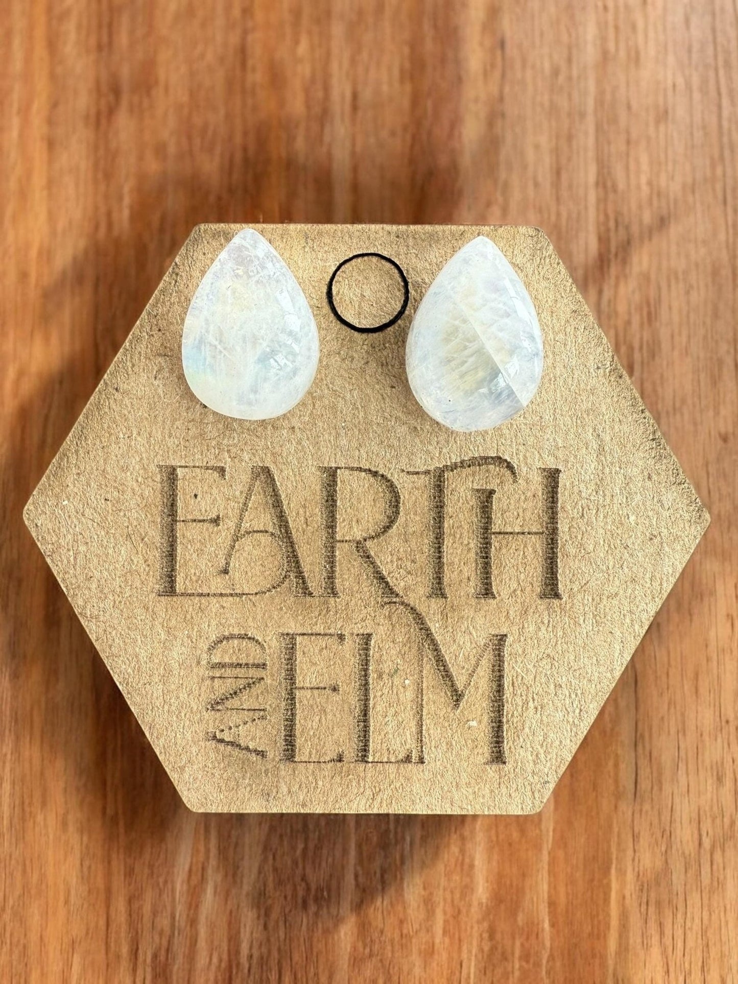 Moonstone Pear Studs - earthandelm