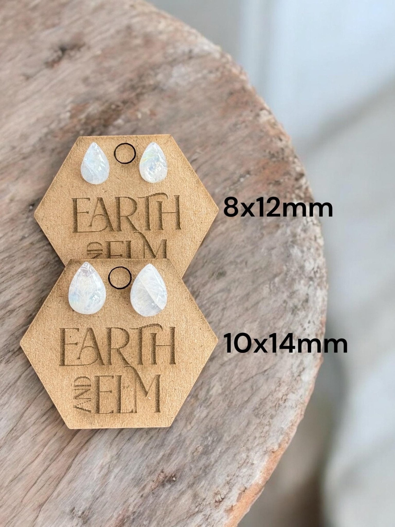 Moonstone Pear Studs - earthandelm