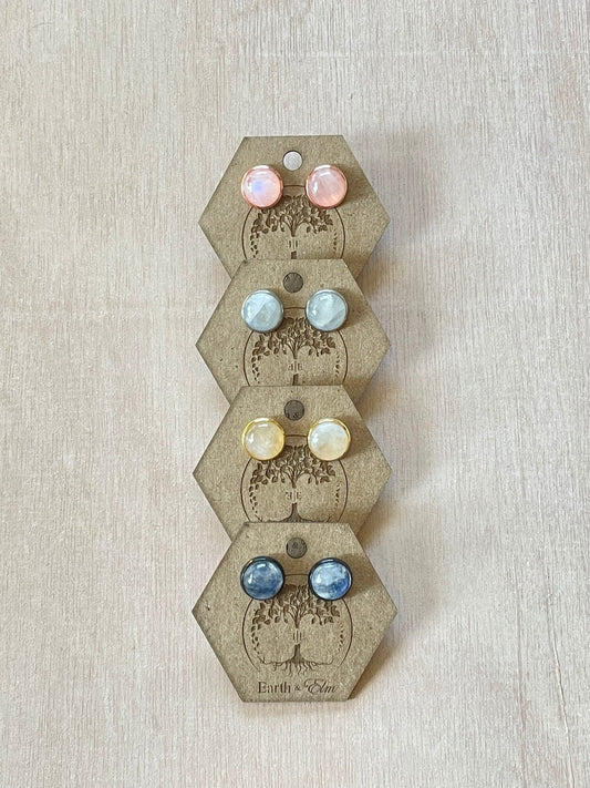 Moonstone Stud Earrings - earthandelm