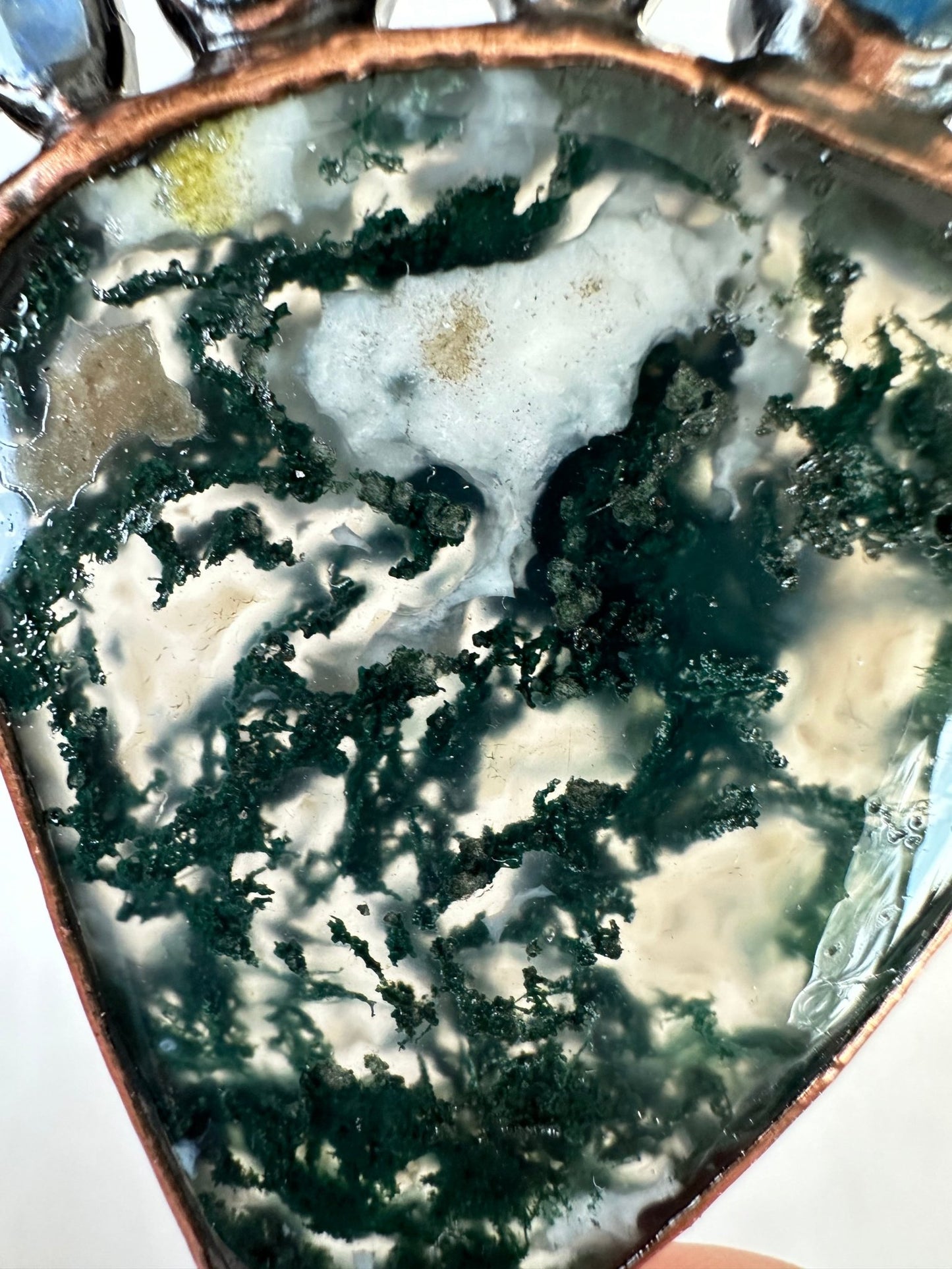 Moss Agate Statement Pendant - earthandelm
