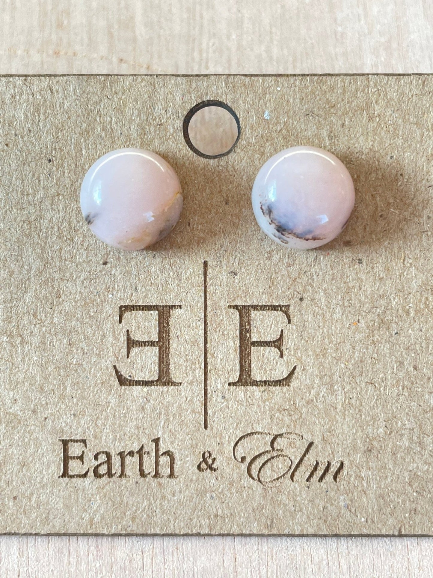 Pink Opal Round Studs - earthandelm