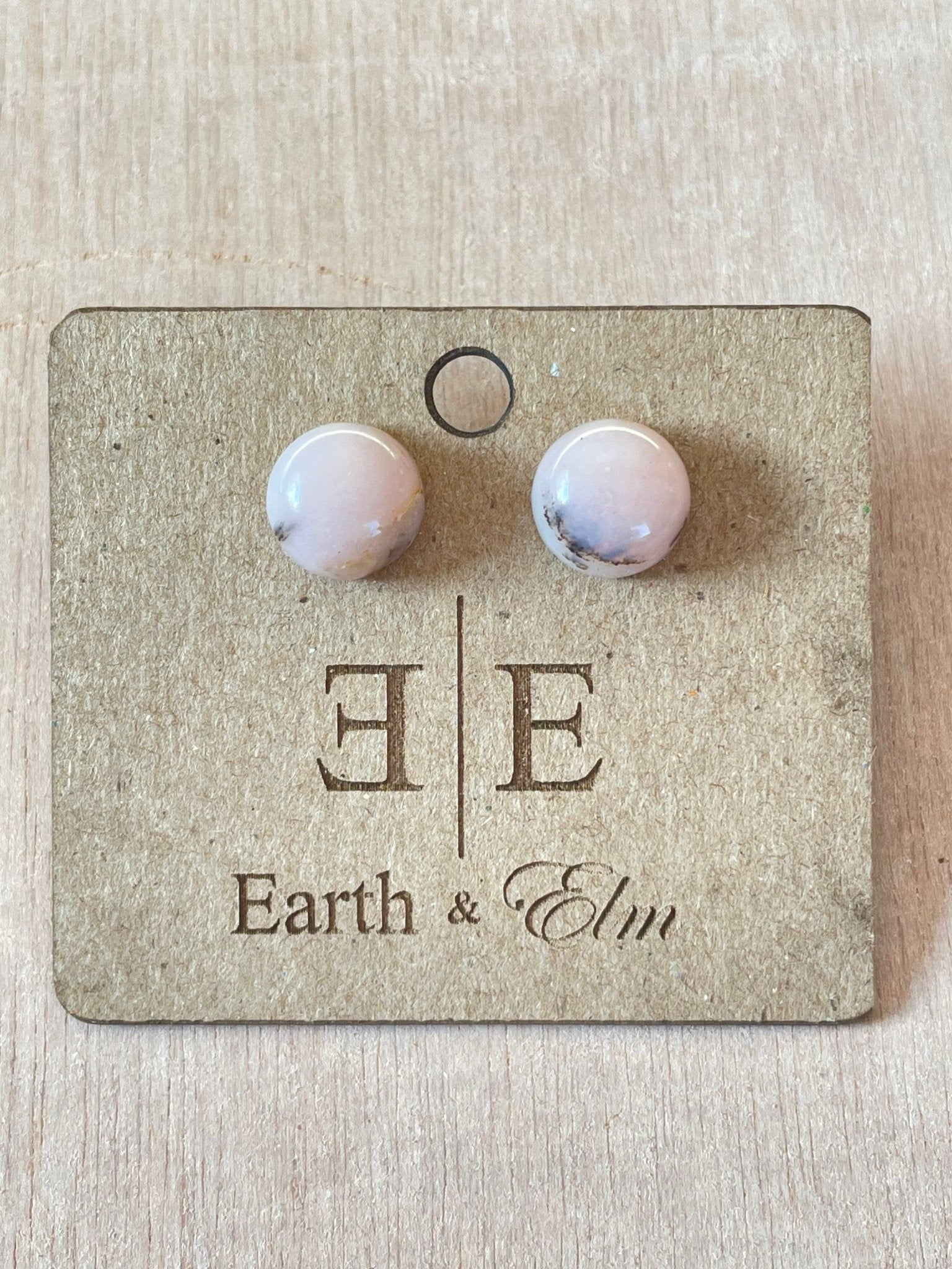 Pink Opal Round Studs - earthandelm