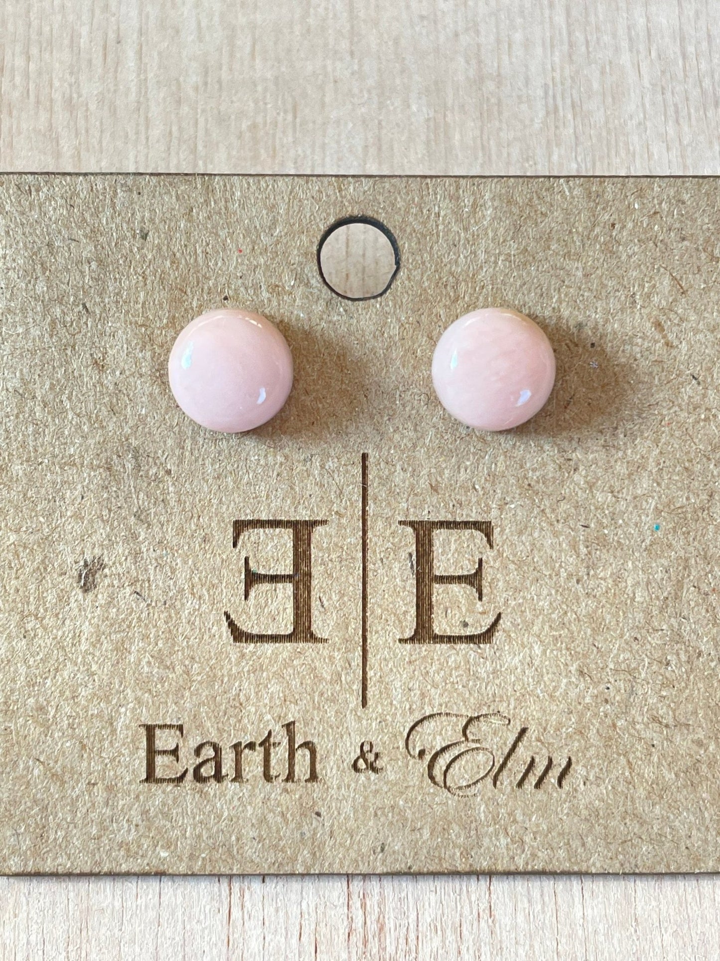 Pink Opal Round Studs - earthandelm