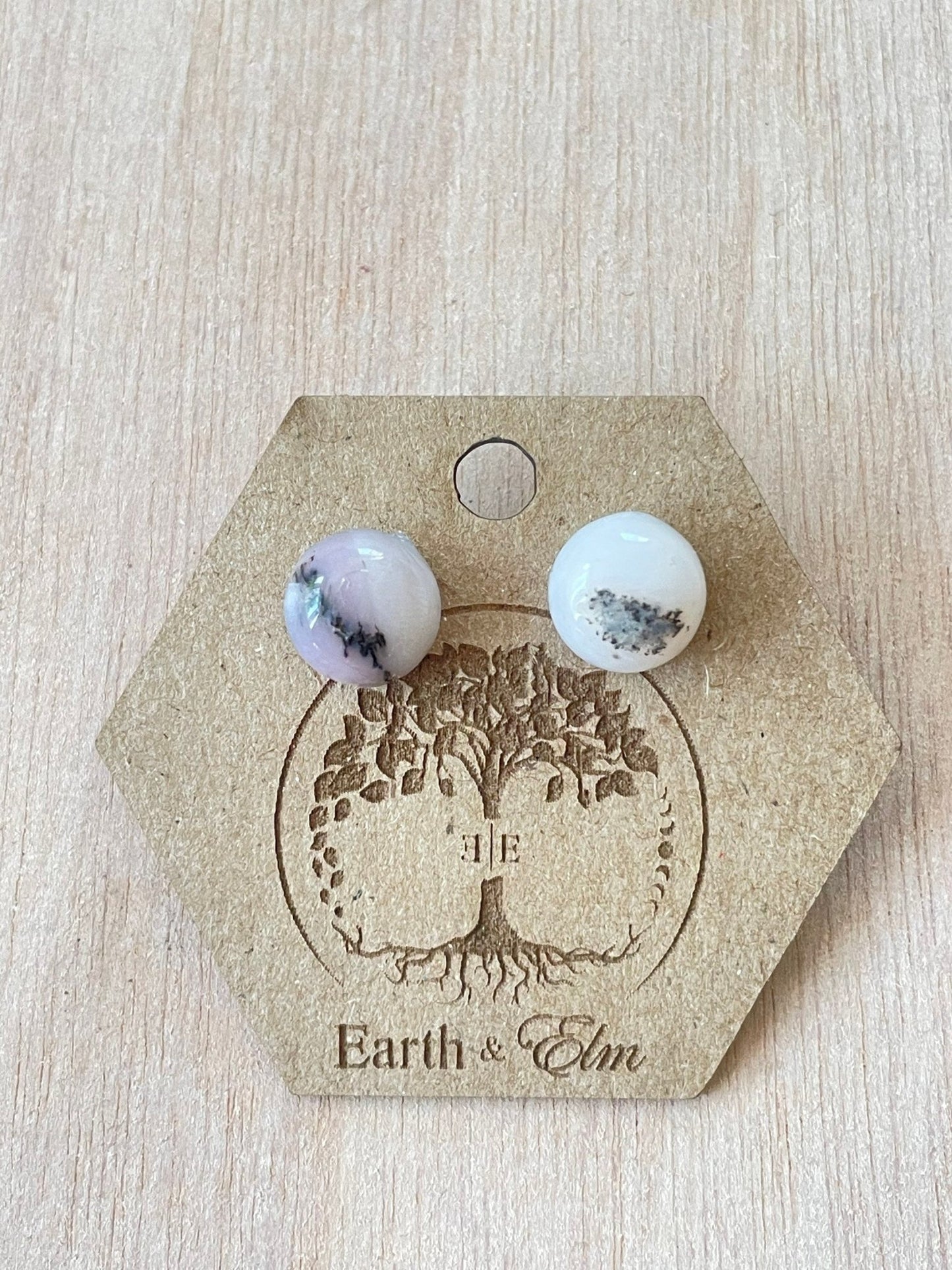 Pink Opal Round Studs - earthandelm