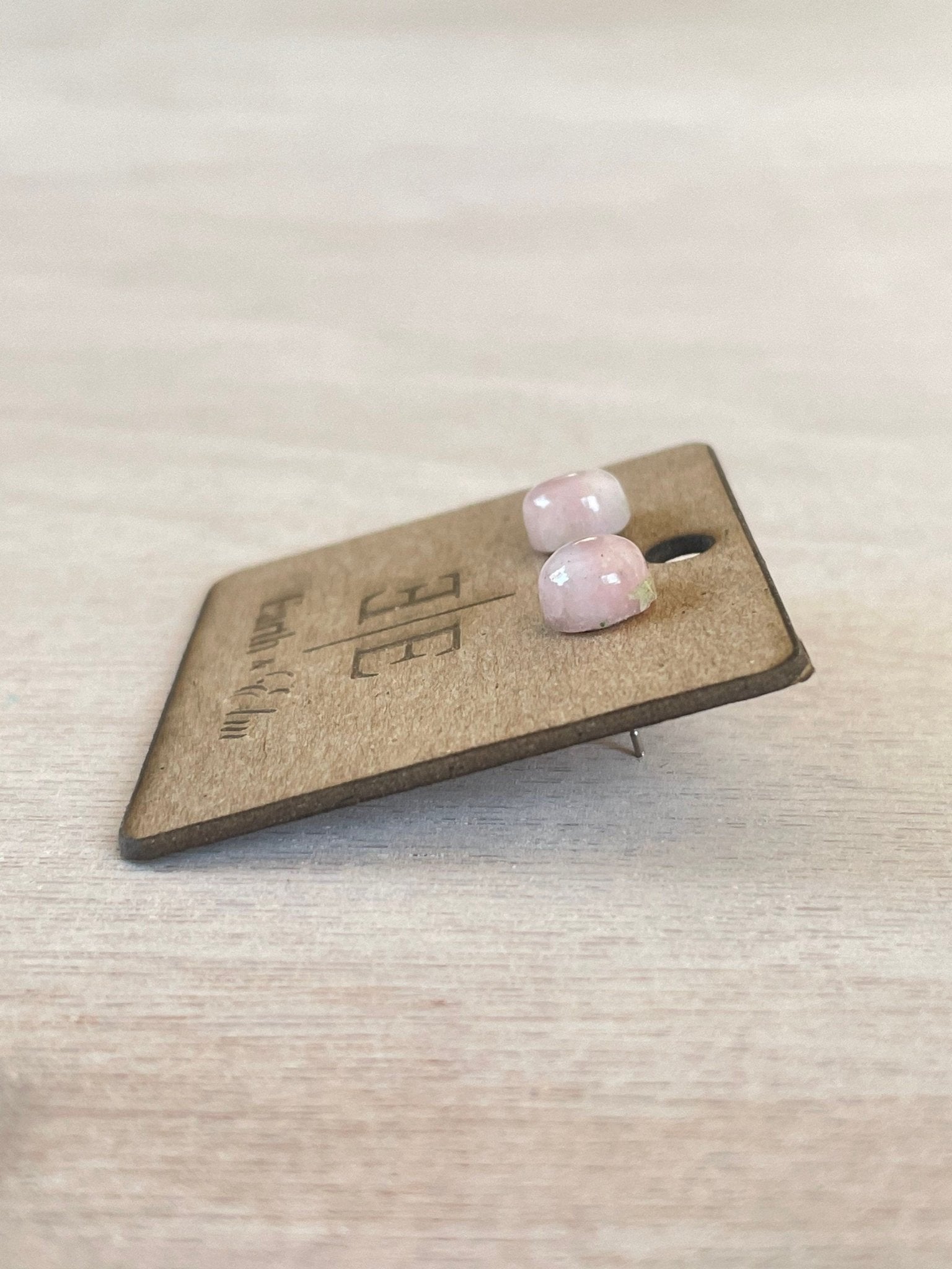 Pink Opal Round Studs - earthandelm