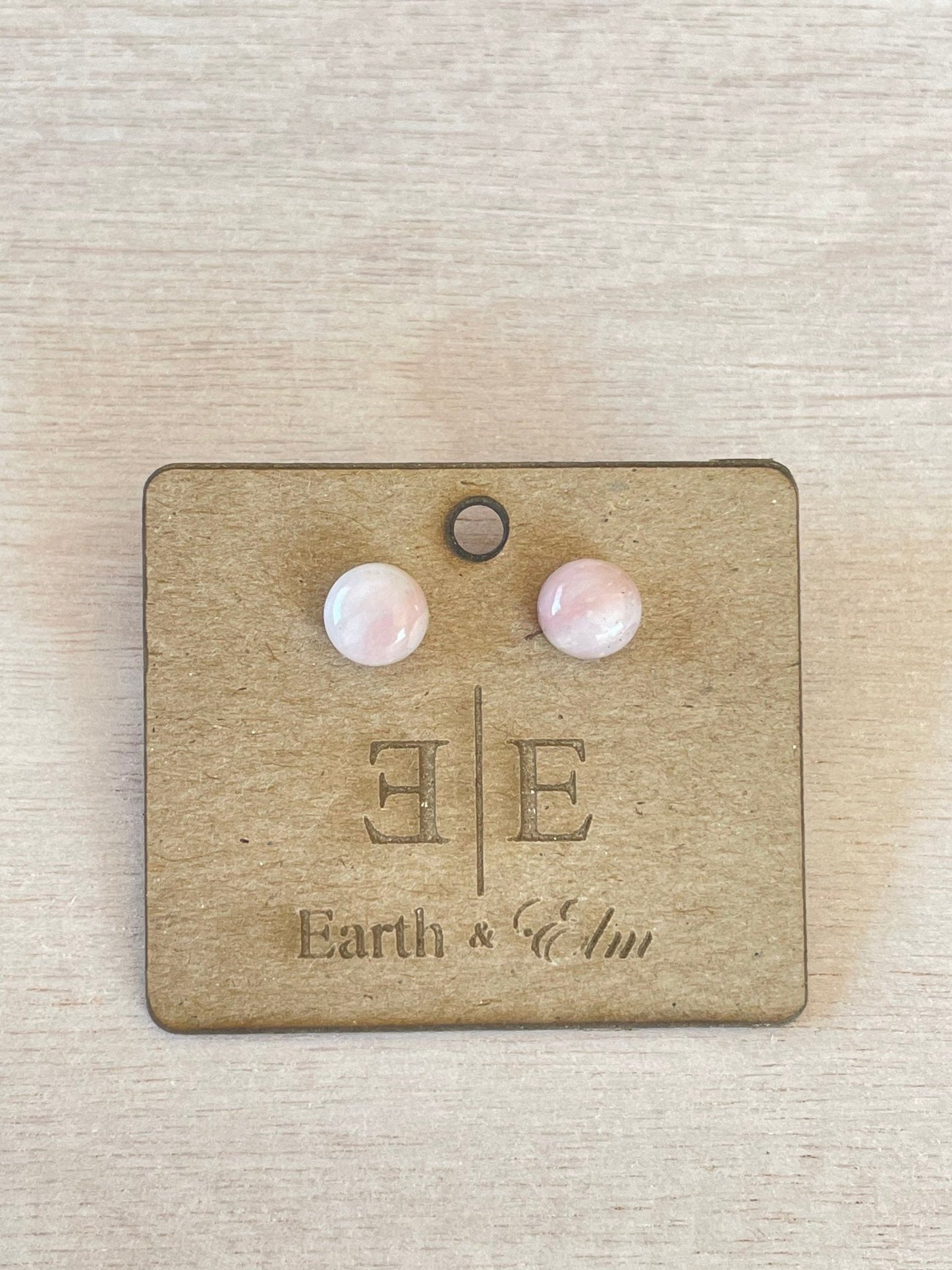 Pink Opal Round Studs - earthandelm
