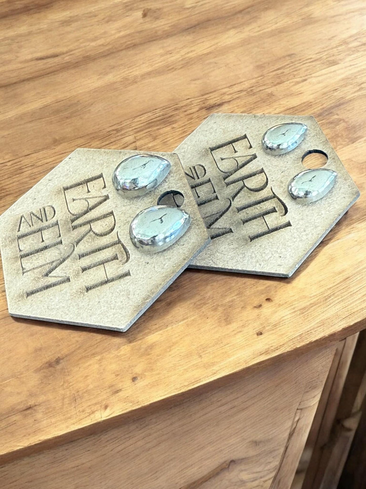 Pyrite Pear Stud Earrings - earthandelm