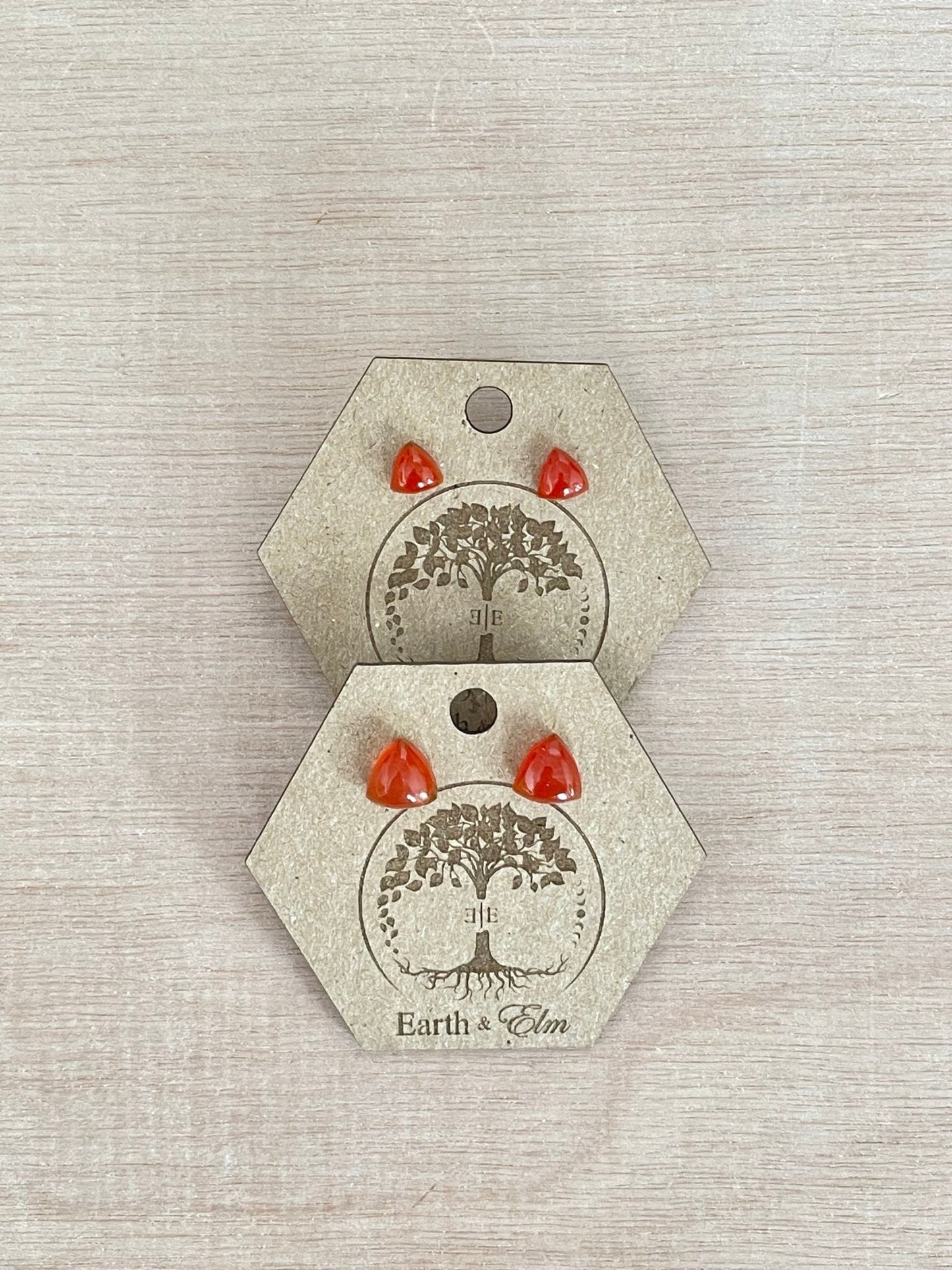 Red Onyx Trillion Studs - earthandelm