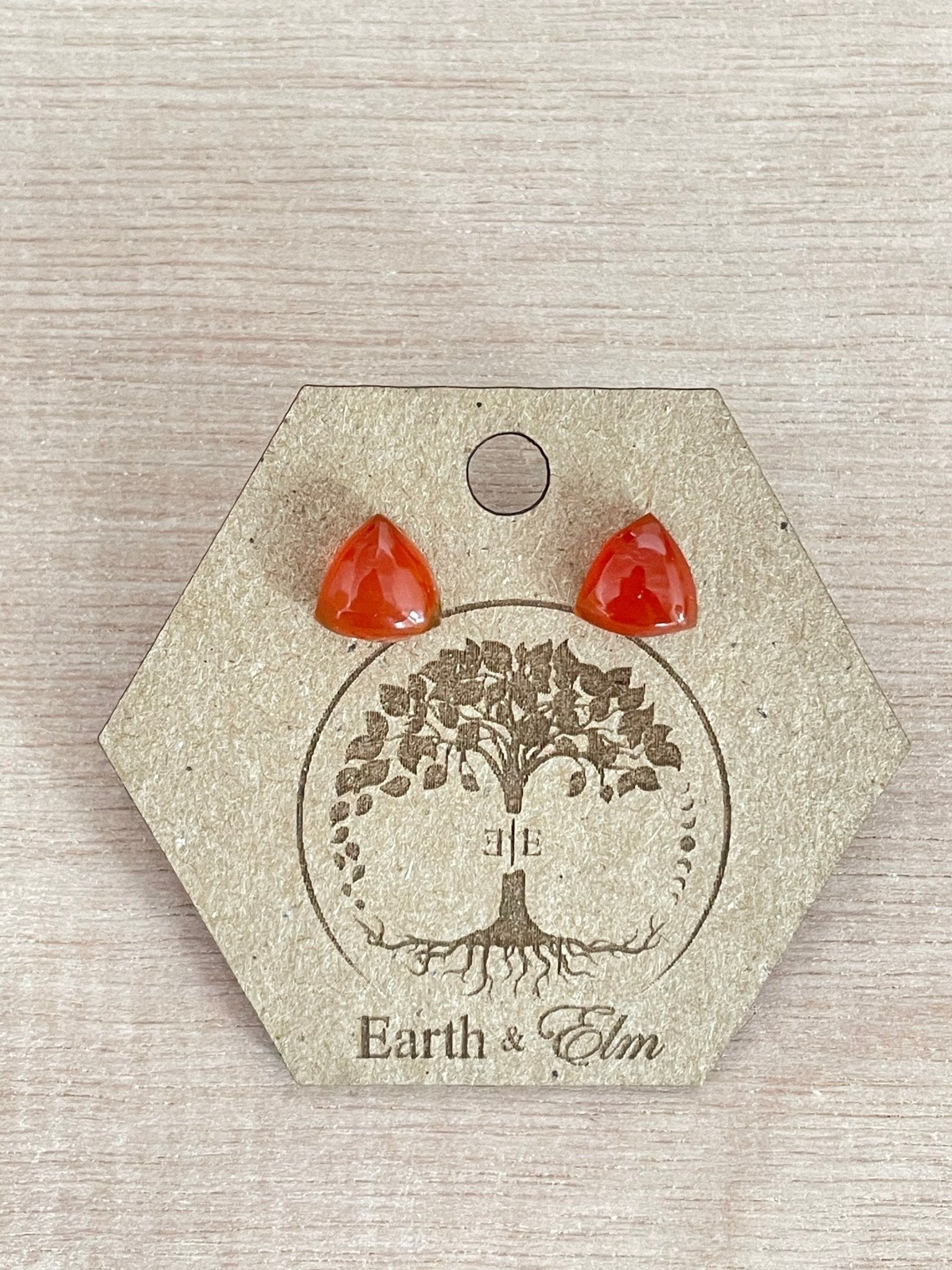 Red Onyx Trillion Studs - earthandelm